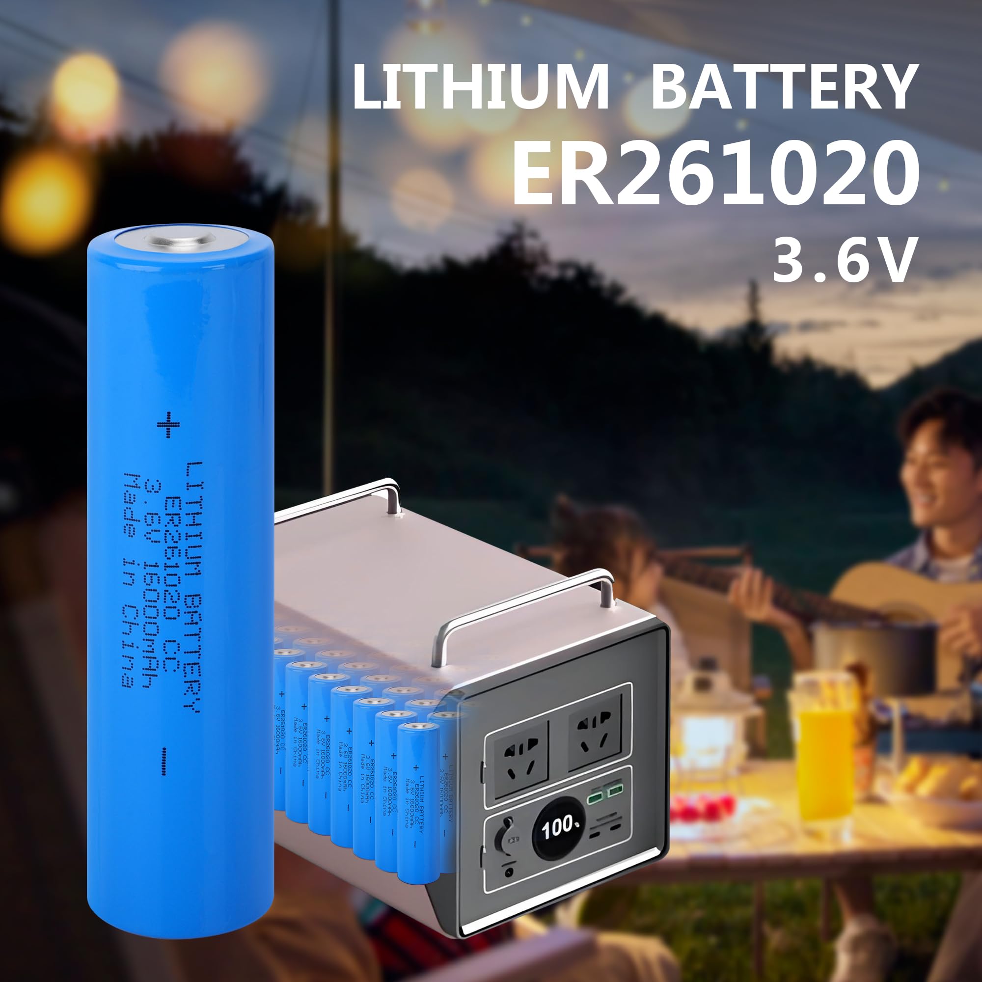 ER261020 3,6 V 16000 mAh Primär-Lithiumbatterie, 20 Stück, doppelte C-Größe, Lithium-Thionylchlorid-Batterie, nicht wiederaufladbar für Smart-Messgeräte, GPS-Tracker, Industriesensoren
