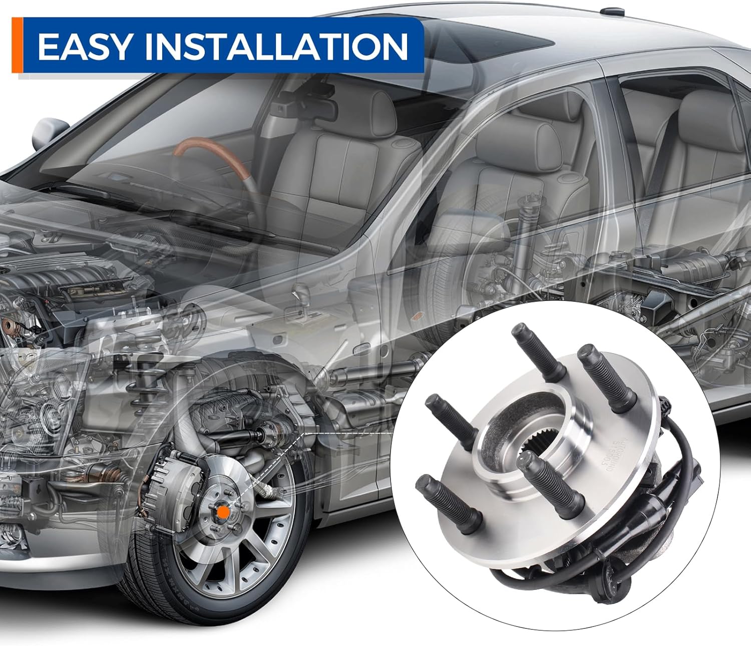 PAROD Pair 515003 Front Wheel Hub Bearing Assembly Fit for 1997-2001 Mercury Mountaineer, 1995-2001 Ford Explorer, 2001-2009 Ranger, B4000, 2001-2005 Explorer Sport Trac, 2001-02 Mazda B3000 4WD W/ABS