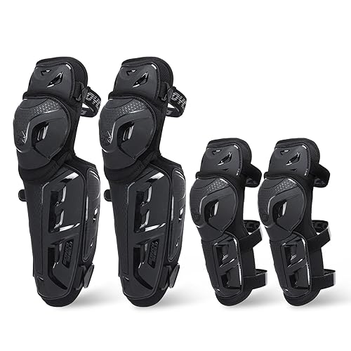 SCOYCO Motorcycle Knee Guards for Men - CE Level 1 Motocross Knee and Elbow Pads Protective Gear Armor with 45°-180° Knee Flexibility Design Adjustable Elastic Band