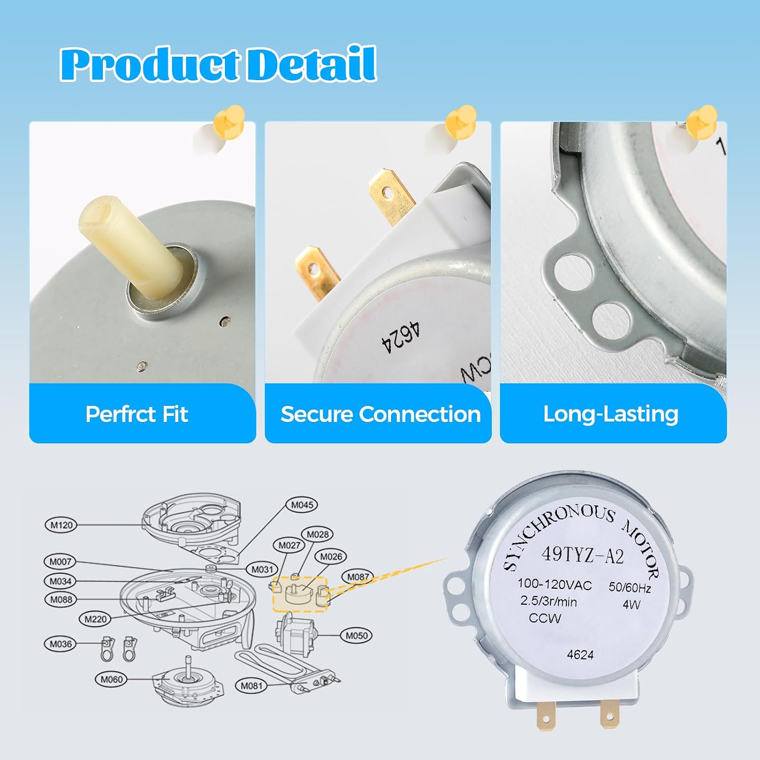 OEM 4681ED3001D Dishwasher Diverter Motor Compatible with LG Kenmore Dishwasher(Some Models), Replacement Part 4681ED3001B 2020847 EAP3579323 PS3579323 AP5243567 SSM-16HR PD00027720