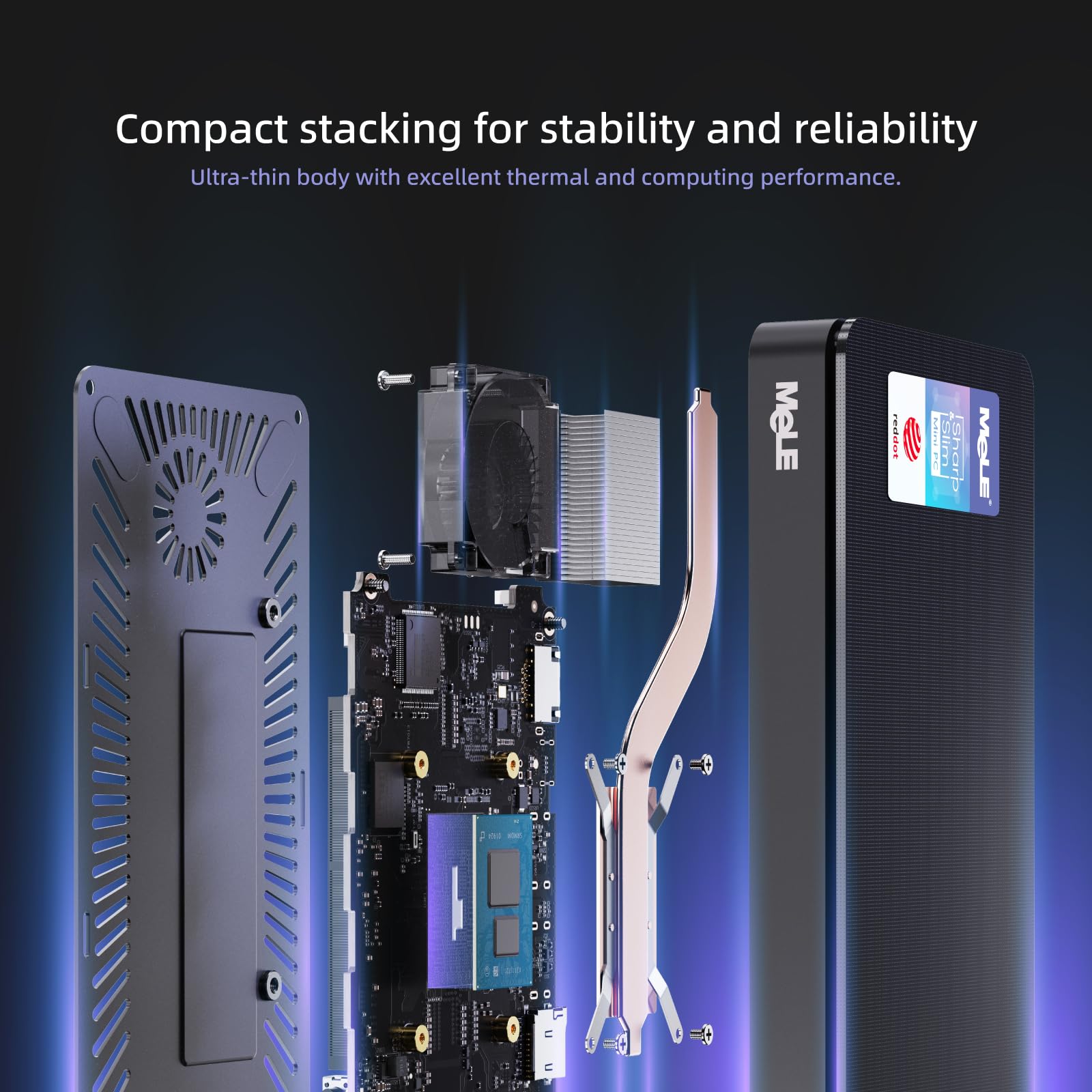 MeLE Mini PC Overclock4C N95 16GB RAM 512GB Micro PC Windows 11 Pro Mini Computer per Ufficio Educazione Casa Pubblicità Dual 4K HDMI Funzione Completa USB-C WiFi 6 Gigabit Ethernet BT5.2 VESA