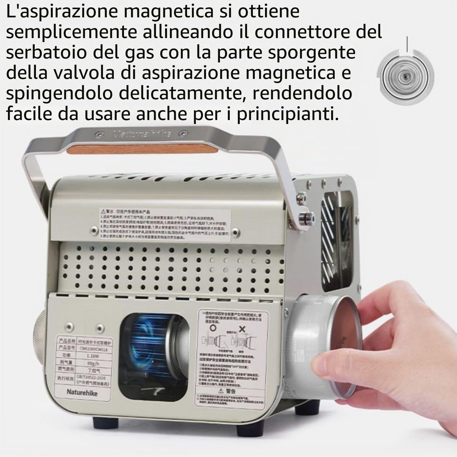Naturehike 2 in 1 Portable Heater & Stove, gas stove, Liquefied Petroleum Gas, Camping Heaters for Tents, Adjustable Temperature, Over-Voltage Protection (khaki)