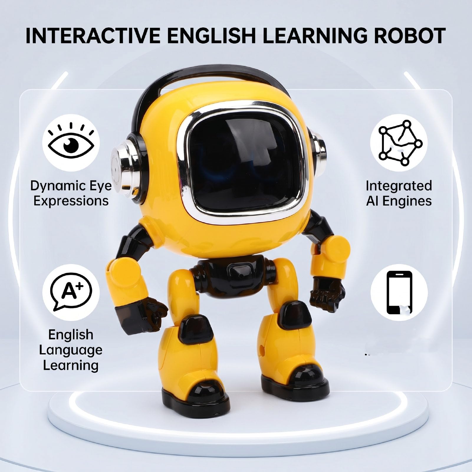 VBESTLIFE Robot AI con Narración Interactiva Emocional, Práctica de Conversación en Inglés, Compañero de Aprendizaje de Idiomas para Niños,
