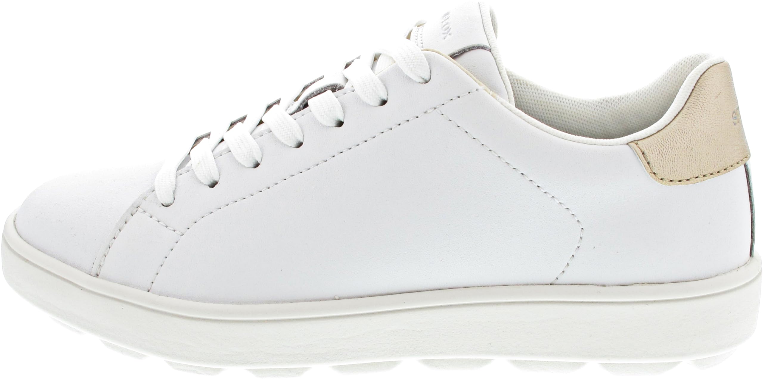 Geox Women's D SPHERICA ECUB-1 B Trainers, White/LT Gold, 37 EU