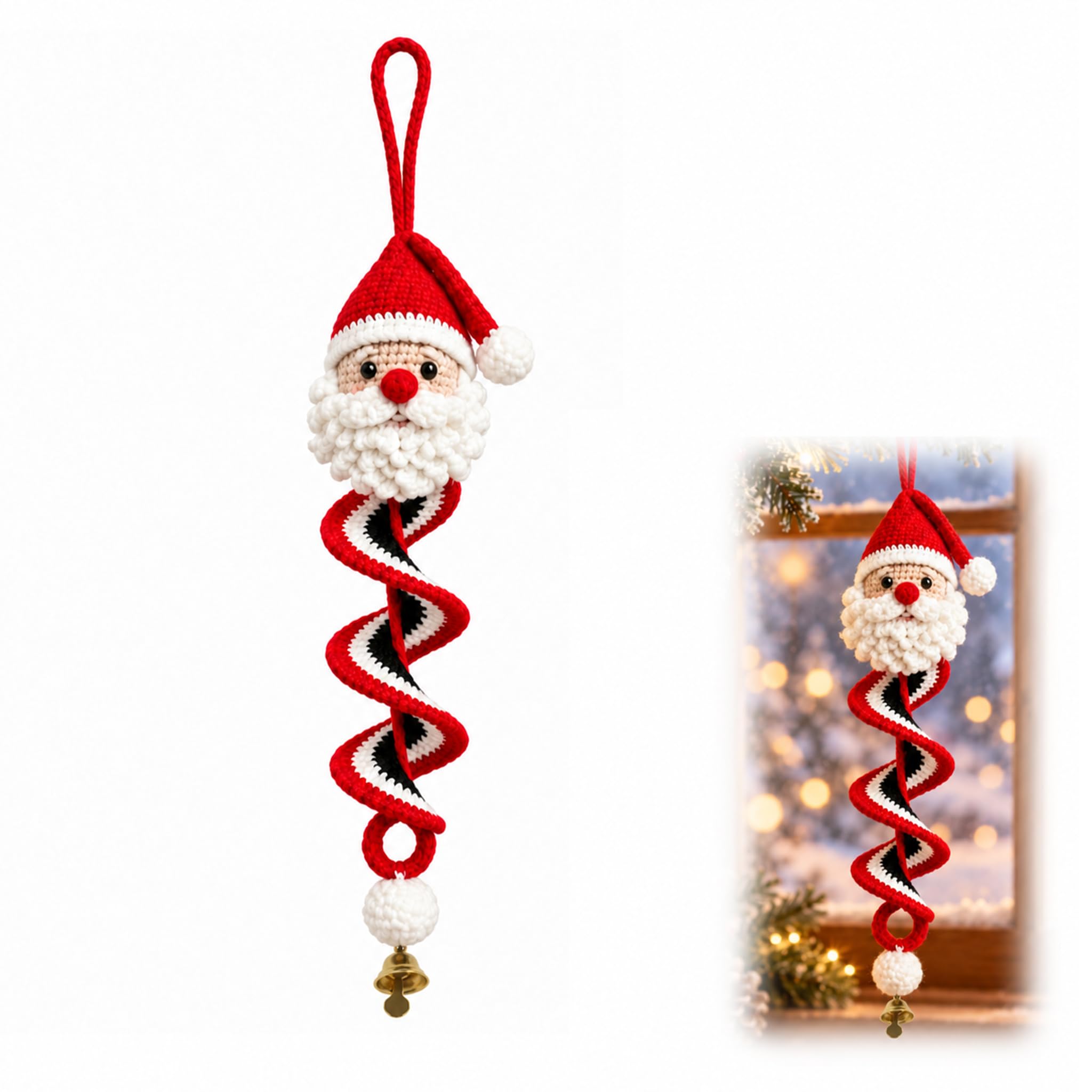Christmas Crochet Kit for Adults UK, DIY Christmas Santa Ornament Craft