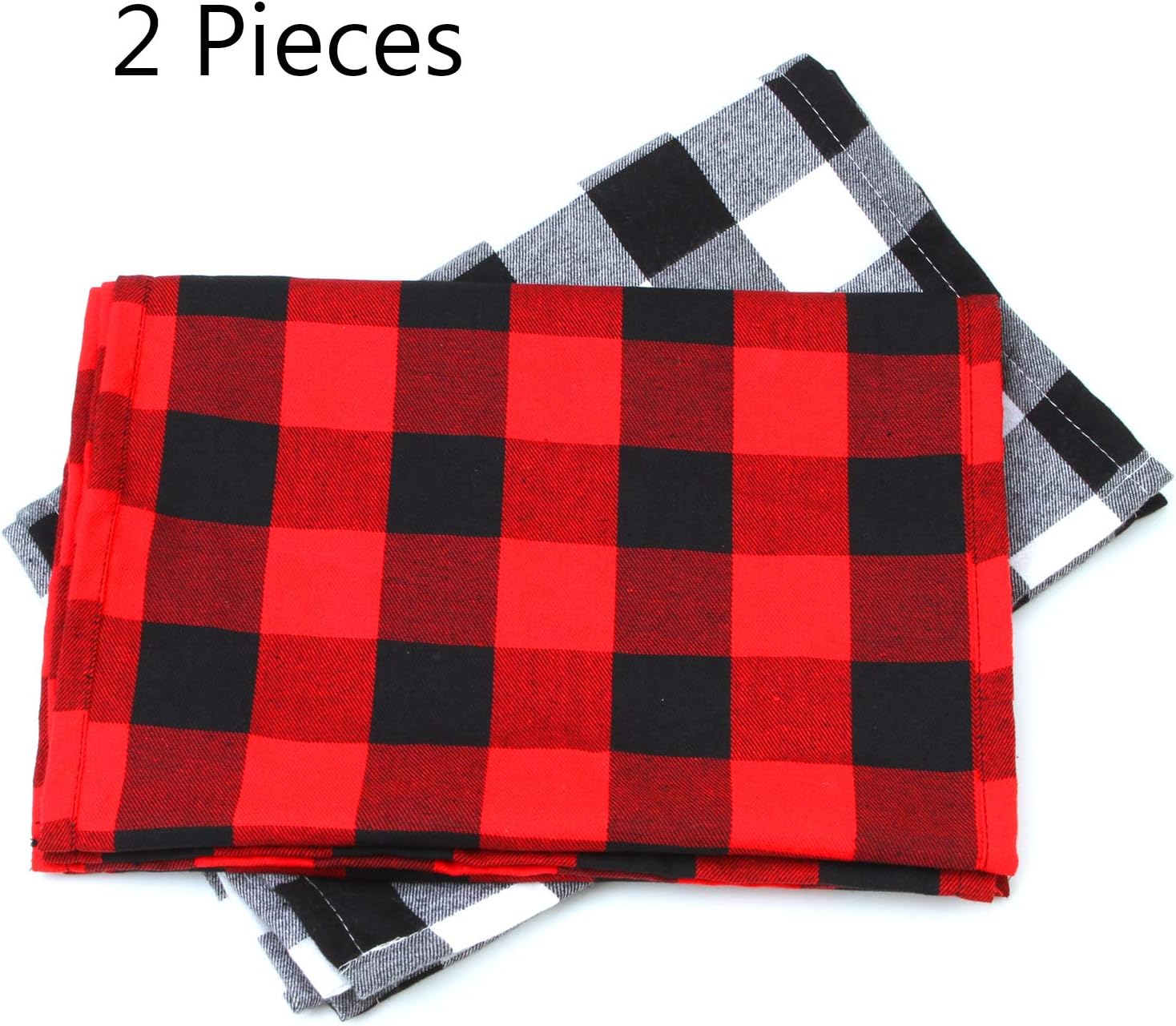 Aneco 2 Color Checkered Table Runner Cotton Modern Plaid Design Elegant Decor for Indoor Outdoor Events 13 x 72 Inch Black and White, Red and Black
