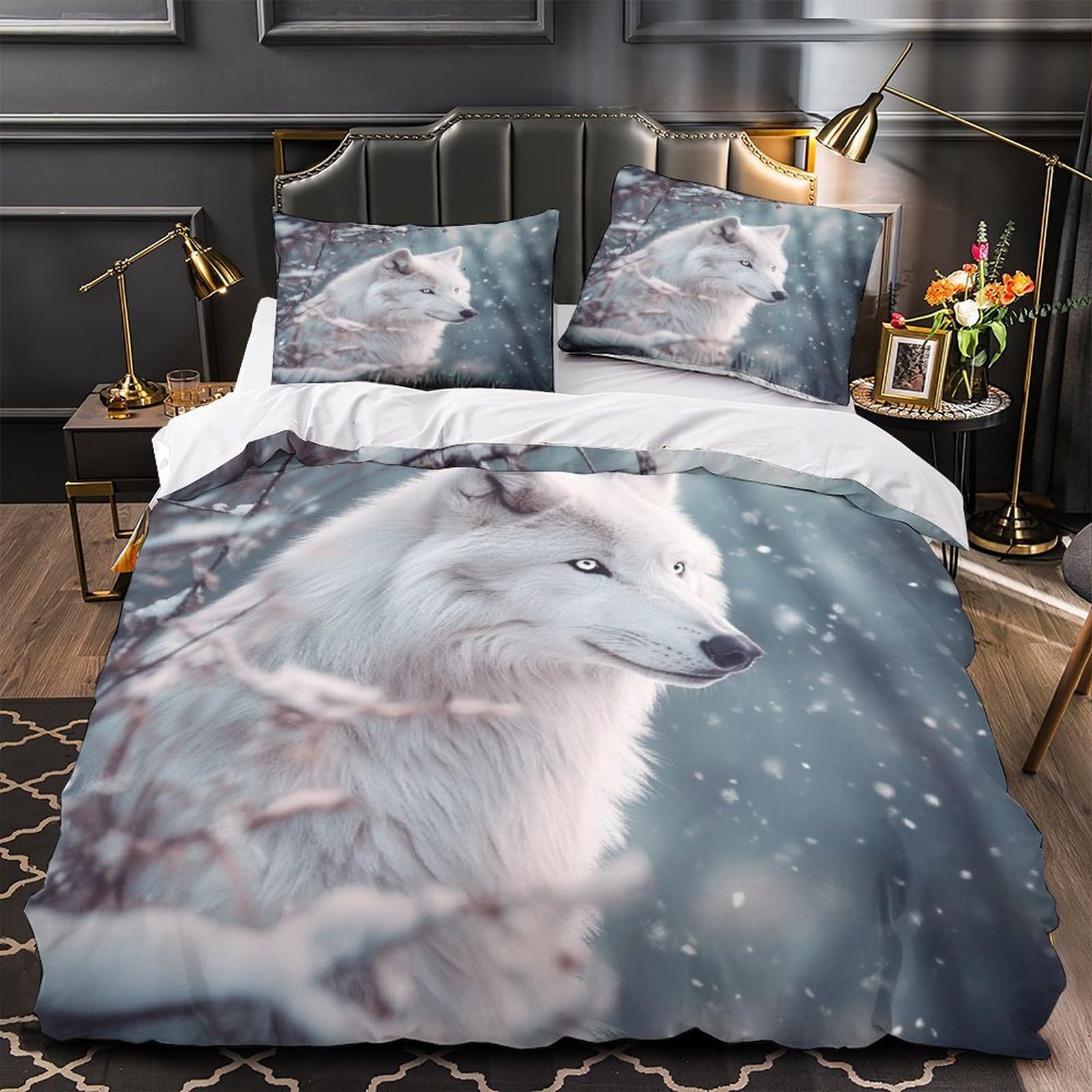 Housse de couette chouette des neiges 3D pour créer un nid douillet d'amoureux