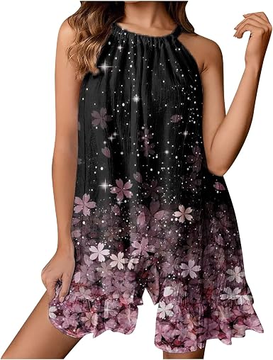 Amazon.com: HYSPORT Vestidos para mujer, a la moda, casual, cintura de  verano, sueltos, cómodos, dobles, con estampado de flores, sin mangas, vestido  fruncido para mujer : Ropa, Zapatos y Joyería