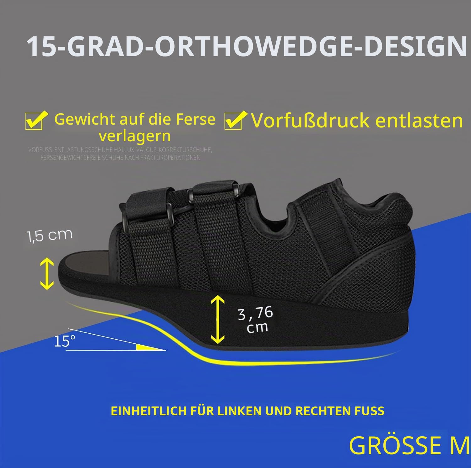 Postoperative Schuhe Medical Orthopedic Foot Brace Vorfußentlastungsschuh für Operationen (m)