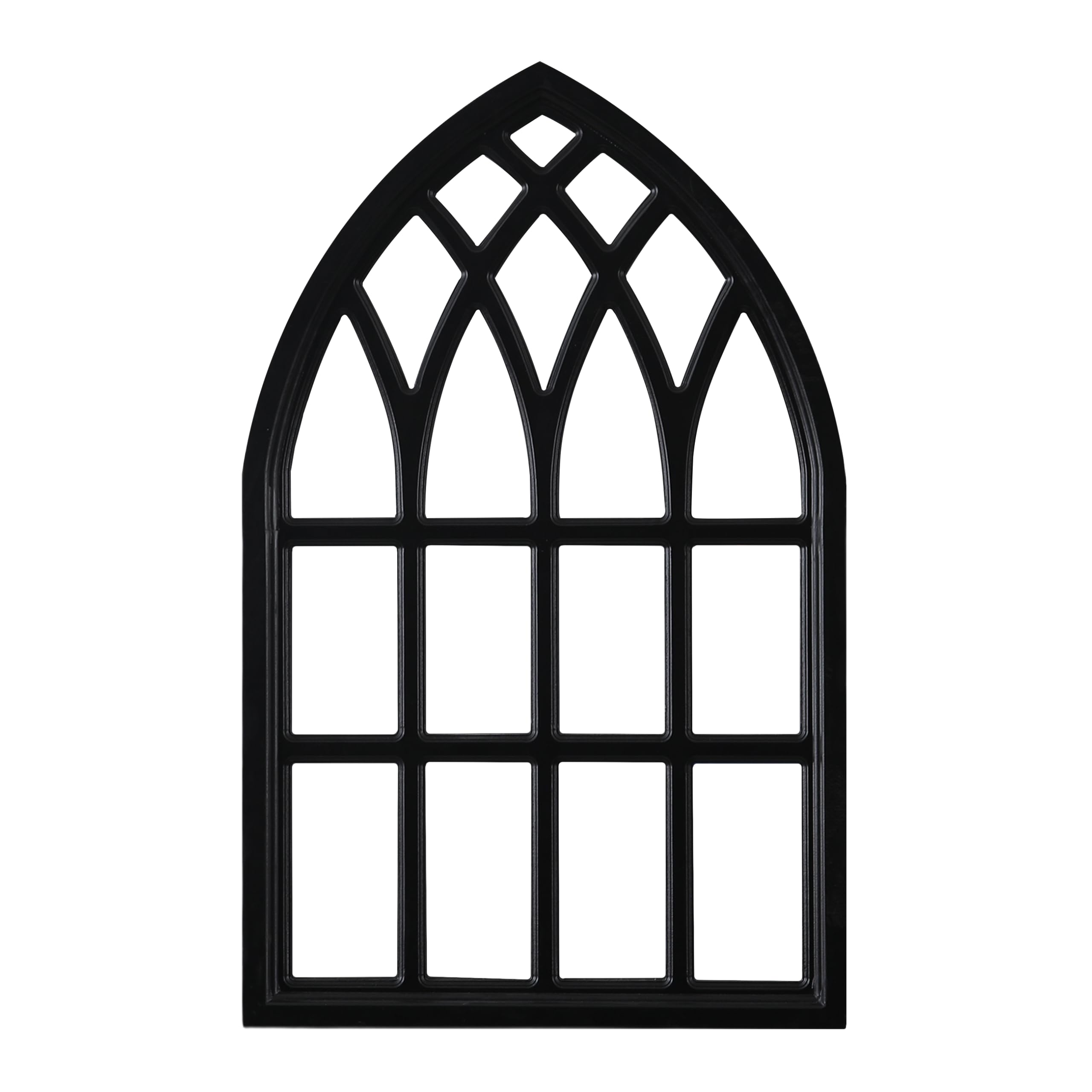 Sintosin Vintage schwarzer gewölbter Fensterrahmen, Wanddekoration, 50,8 x 81,3 cm, Holzrahmen, rustikale Kathedrale, Wanddekoration für Wohnzimmer, Schlafzimmer, Flur, Halloween, Erntedankfest