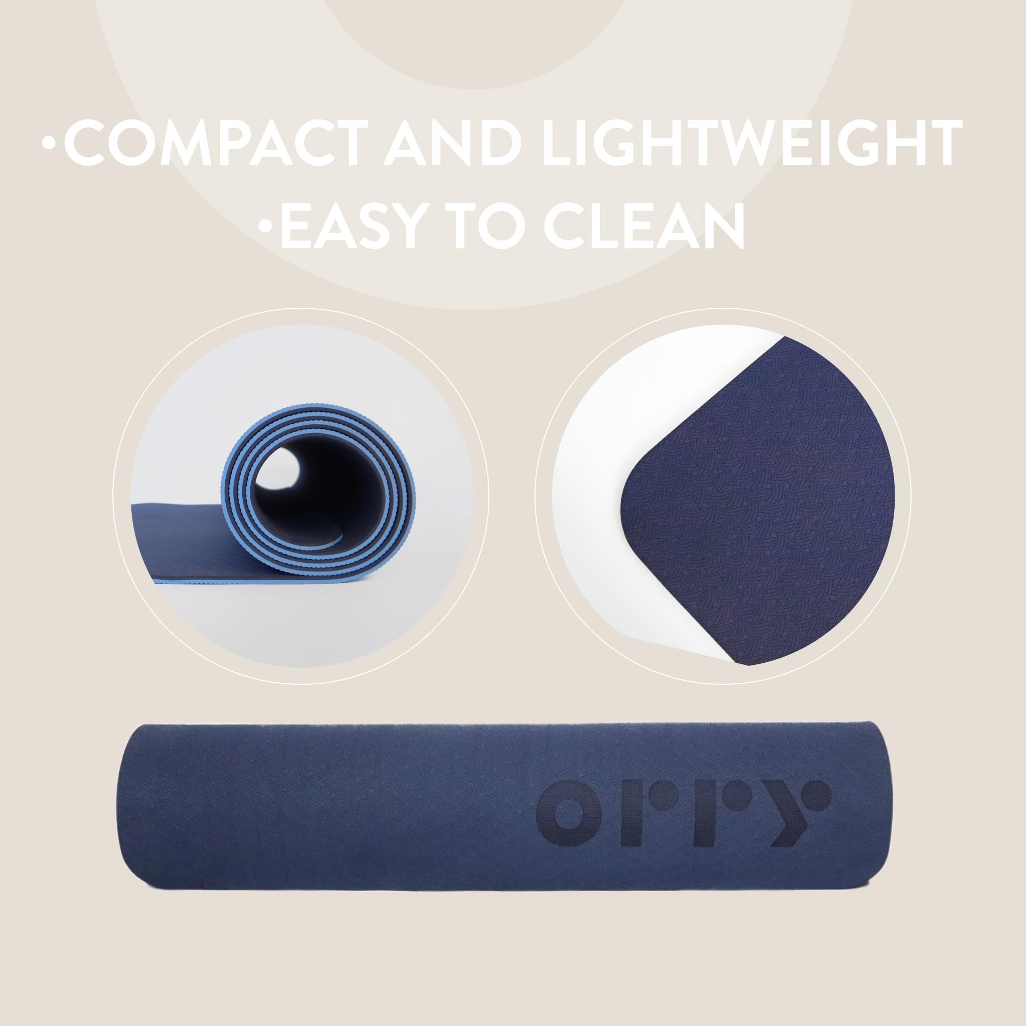 Esterilla de yoga ORRY TPE - 72'' x 24" - 6 mm de espesor - Antideslizante (doble color)
