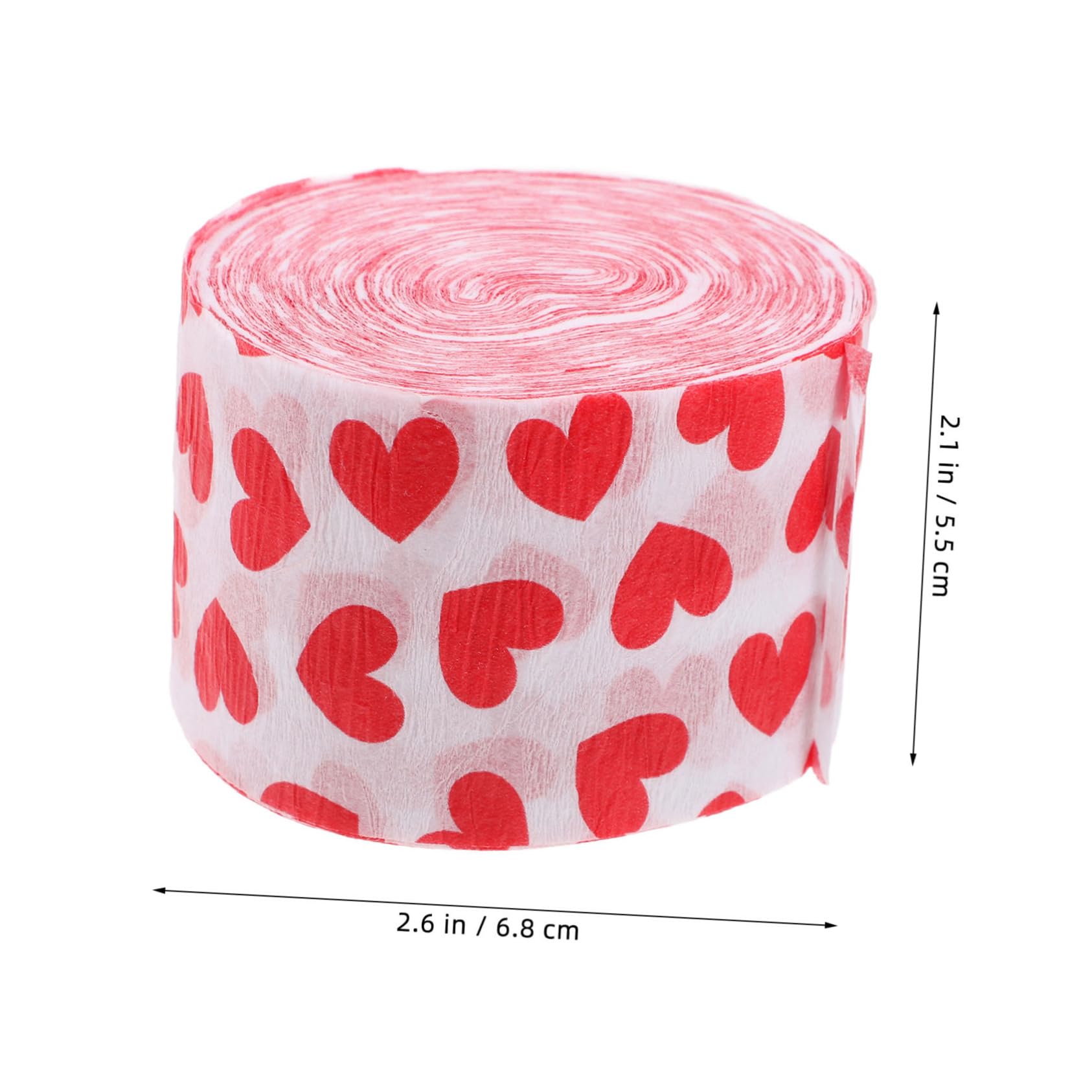 KOMBIUDA Valentines Day Decor 4pcs Heart Crepe Paper Streamers Rolls for Wedding Party Decorations