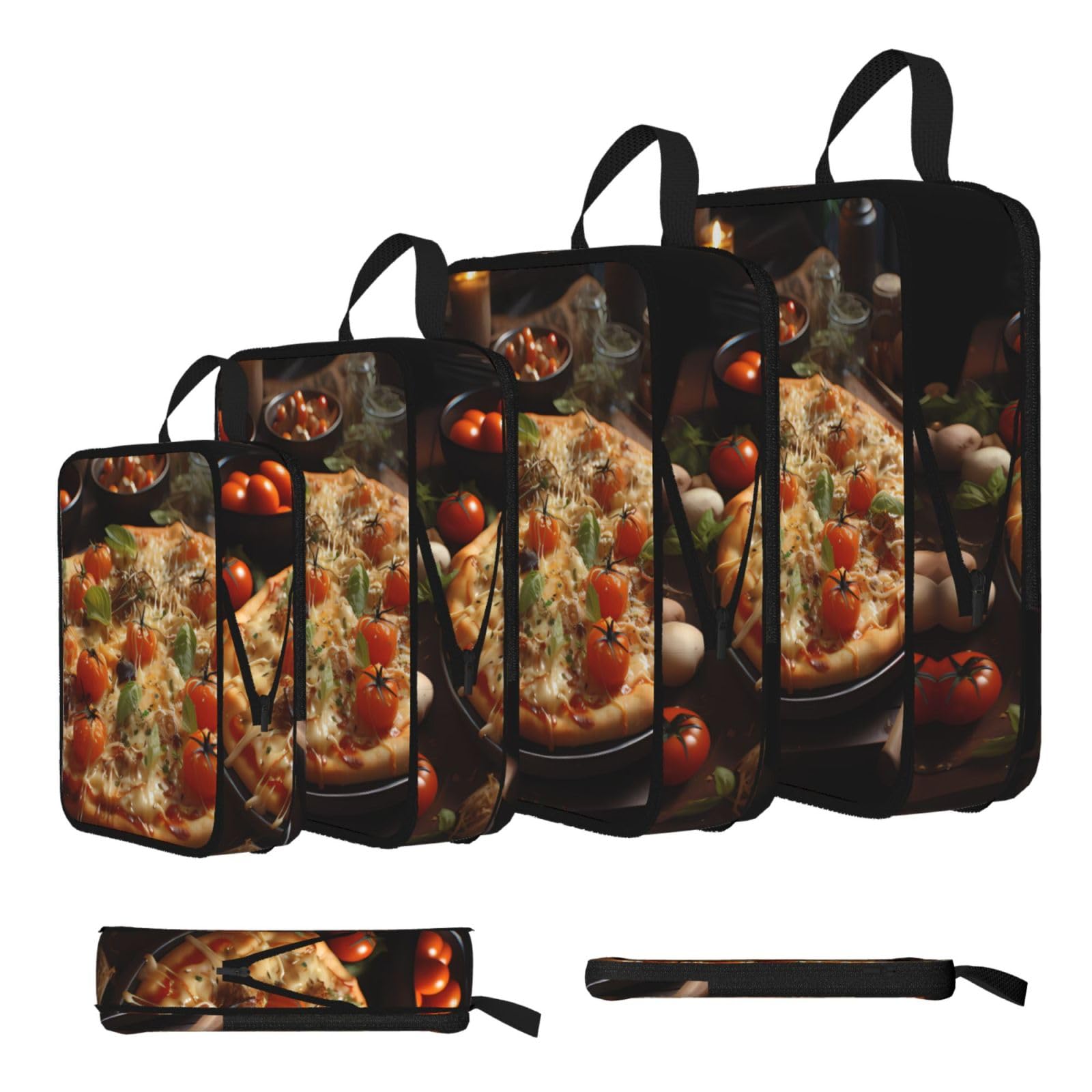 Tantalizing Tomato Pizza Compression Packing Cubes 4 Piece Set