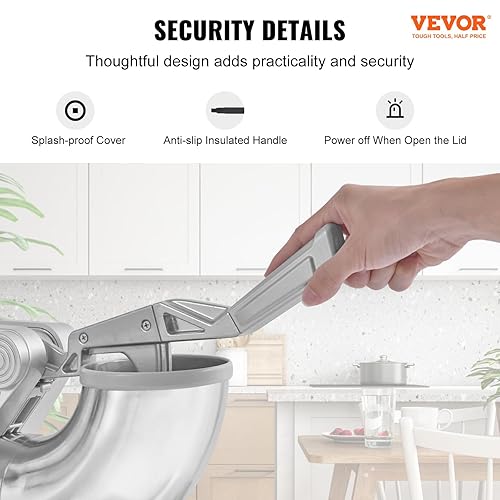 Miniatura 6 de VEVOR Máquina trituradora de hielo, máquina eléctrica de cono de nieve de 661 libras por hora con 4 cuchillas, máquina de hielo afeitado de acero