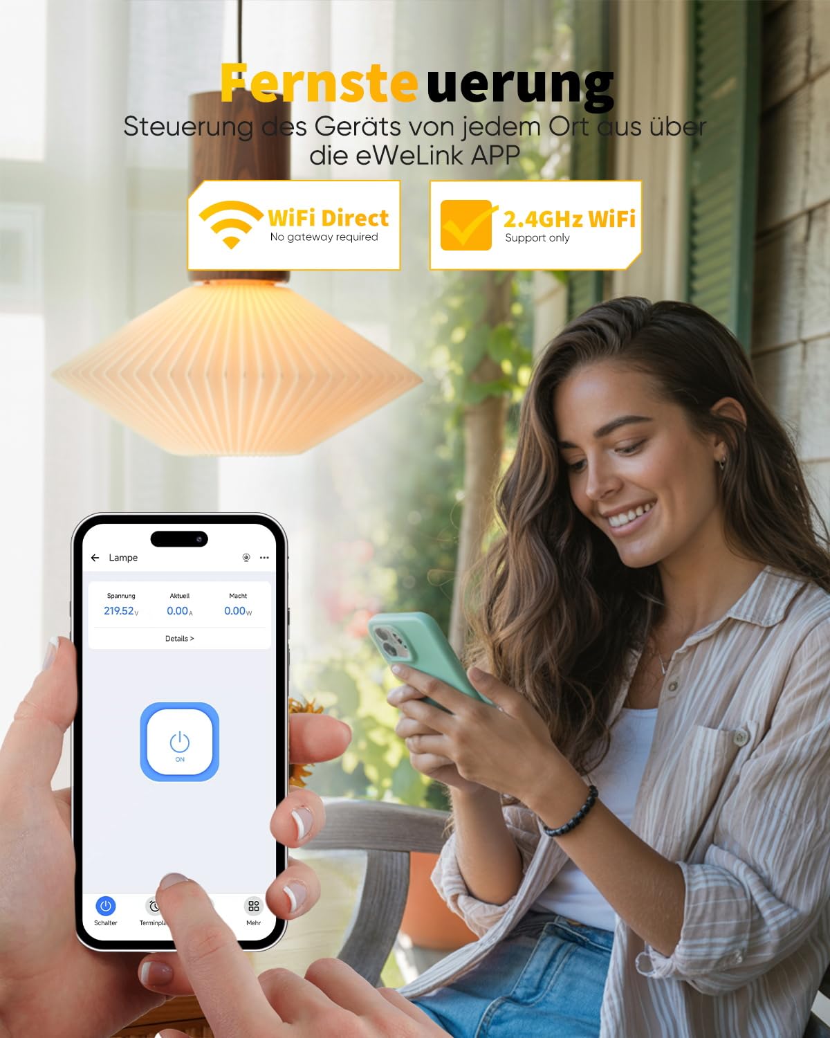 GreenSun WLAN Steckdose mit Stromzähler, 16A 3680W, kompatibel mit eWeLink
