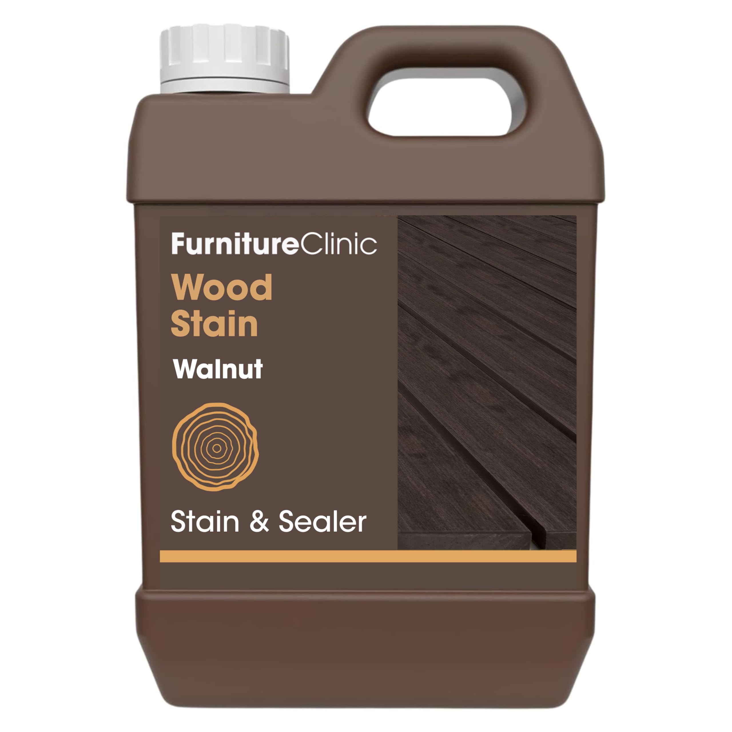 Furniture Clinic Wood Stain | Water Based | Fast Drying, Low Odor, & Non-Toxic | Multiple Finishes | for Indoor & Outdoor Furniture and More | Walnut (8.5oz / 250ml)