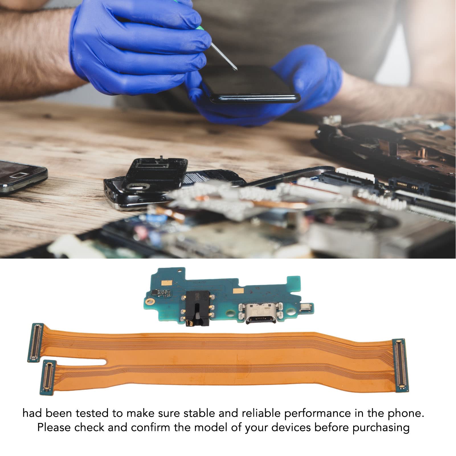 for Galaxy A31 A315 Charging Port, Dock Connector Flex Cable PCB Board, USB Charger Dock with Repair Tool Kit, Stable Performance