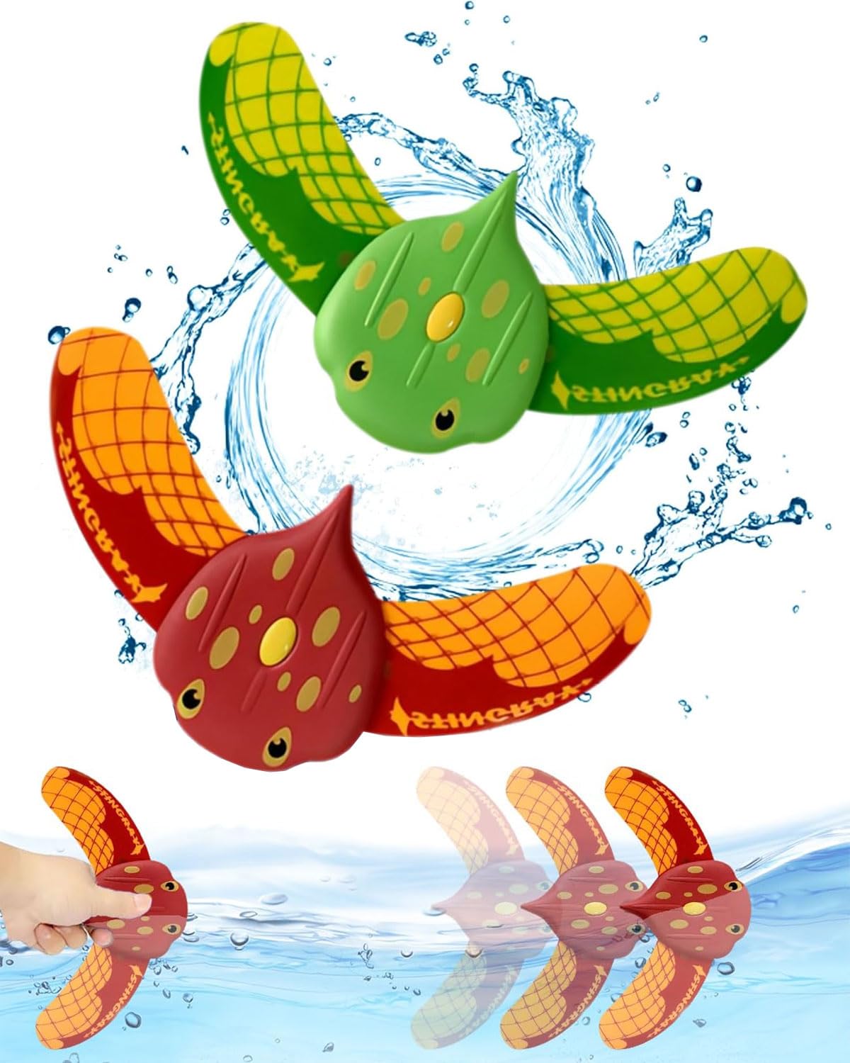 2 pcs Juguetes de Buceo, Juegos Pez Agua Acuático para Piscina, Verano, Devil Fish para Niños