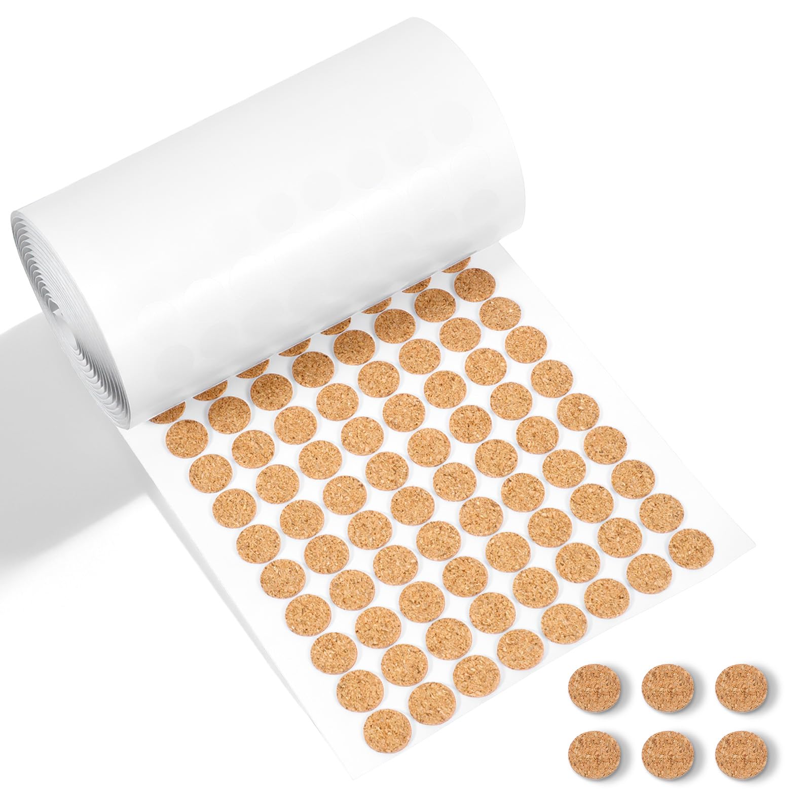 Photo 1 of 0.55x0.06 Inch Adhesive Cork Circles, 1400PCS Flat Round Self-Adhesive Cork Dots for Cabinets, Table Top Items, Bumper Corks Pads Furniture Protectors, Anti Scratch Pads for Coasters Chair Legs