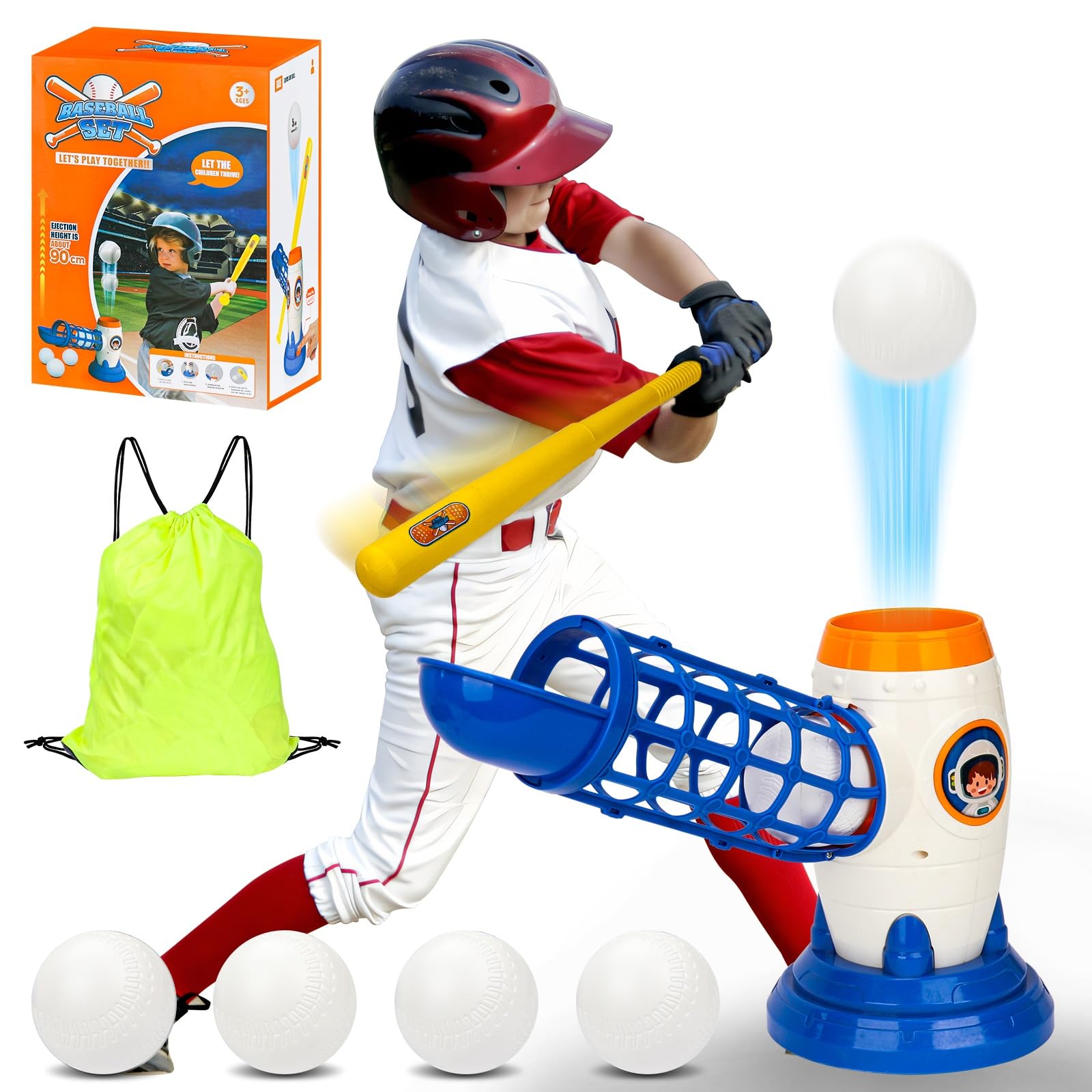BELLOCHIDDO Tball Set For Toddlers 3-5 - Toddler T-Ball Sets Include Retractable