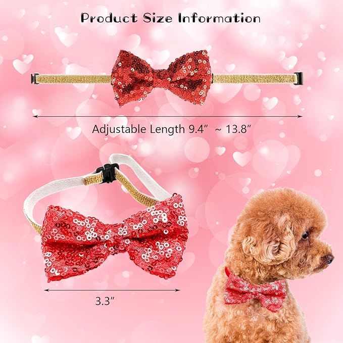 Disfraz vaquero de San Valentín para perros y gatos rojo ajustable miniatura 4