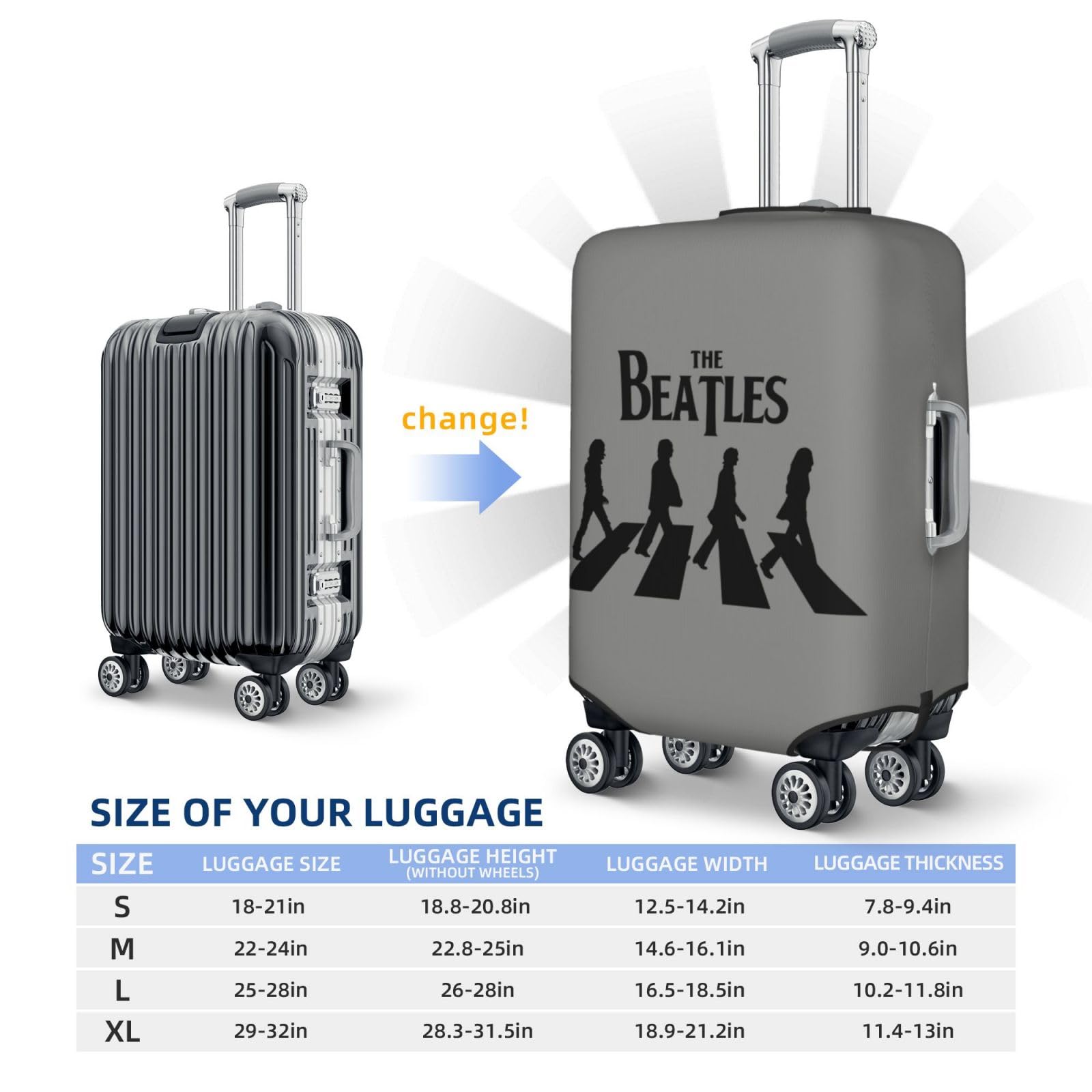 Amazon.co.jp: スーツケースカバー ザ・ビートルズ 荷物カバー 18～32