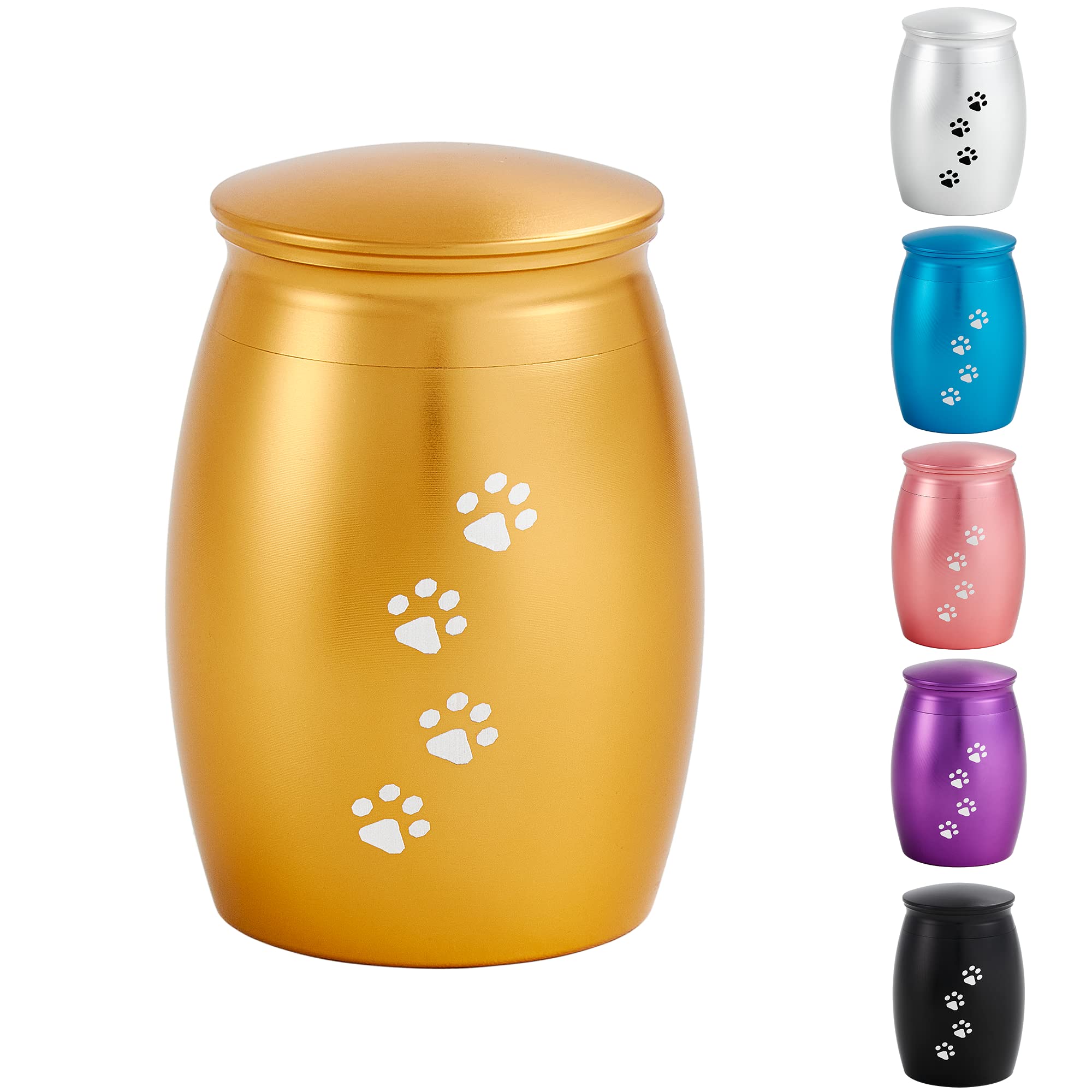 LINES ARTE 2.67 Inches Small Pet Cremation Urns for Dog Ashes,Tiny Urn for Dog or Cats Ashes,Mini Keepsake with Paw Print(Paw Gold) — image 1