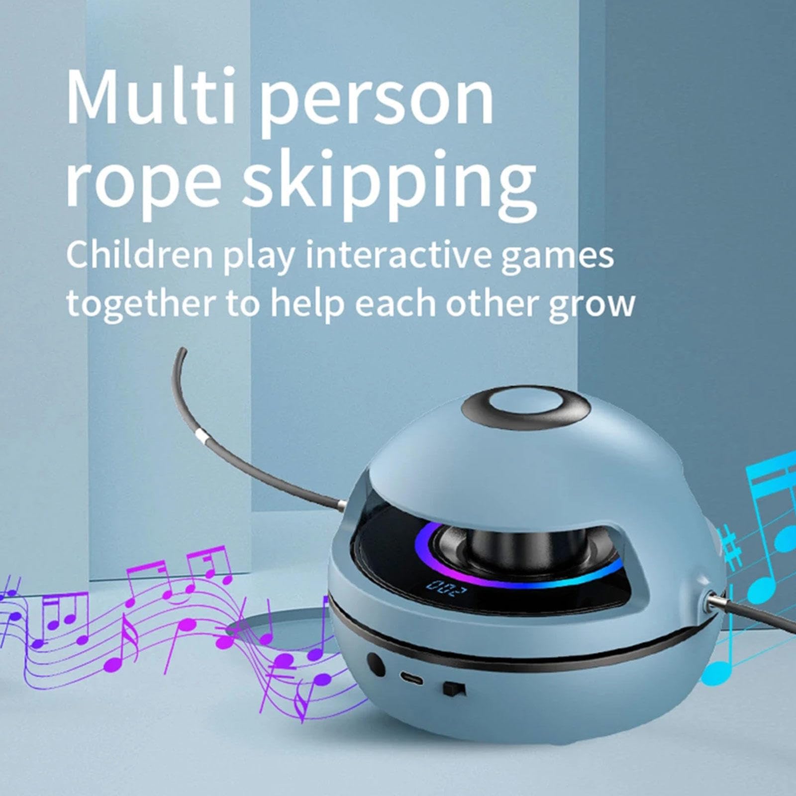 Corda per Saltare Elettronica per Fitness Gioco Portatile per Saltare La Corda Motorizzata Macchina Intelligente per Saltare La Corda con 10 Velocità e Contatore di Salti,Blue