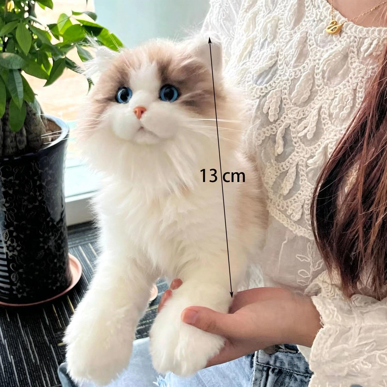 Realistyczna zabawka ragdoll kot, śliczna pluszowa zabawka