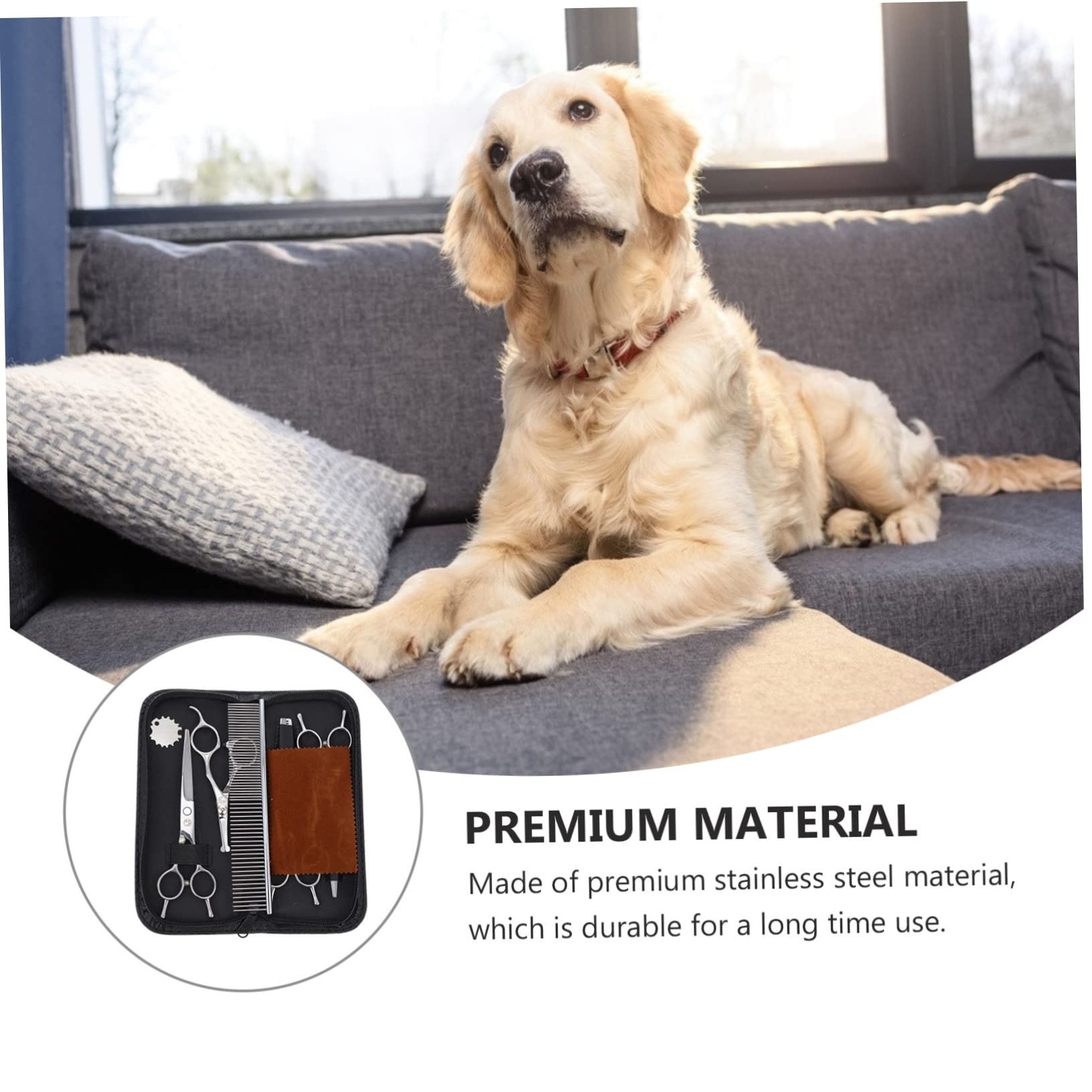 Sosoport Ciseaux De Toilettage Pour Chiens Kit De Coupe De Cheveux Pour Animaux De Compagnie Ciseaux Pour Poils De Chien Et Chat
