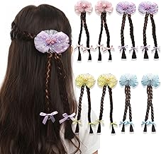 KARP - 4 Pcs (2 set) Butterfly Hair Clips for Girls | Fancy Hairpins with Big Net Bows & Long Ribbon Extensions | Cute Hair Accessories for Kids | Best for Party, Event Wear & Gift for girls | Multi-Color - (K2539 Style-3)
