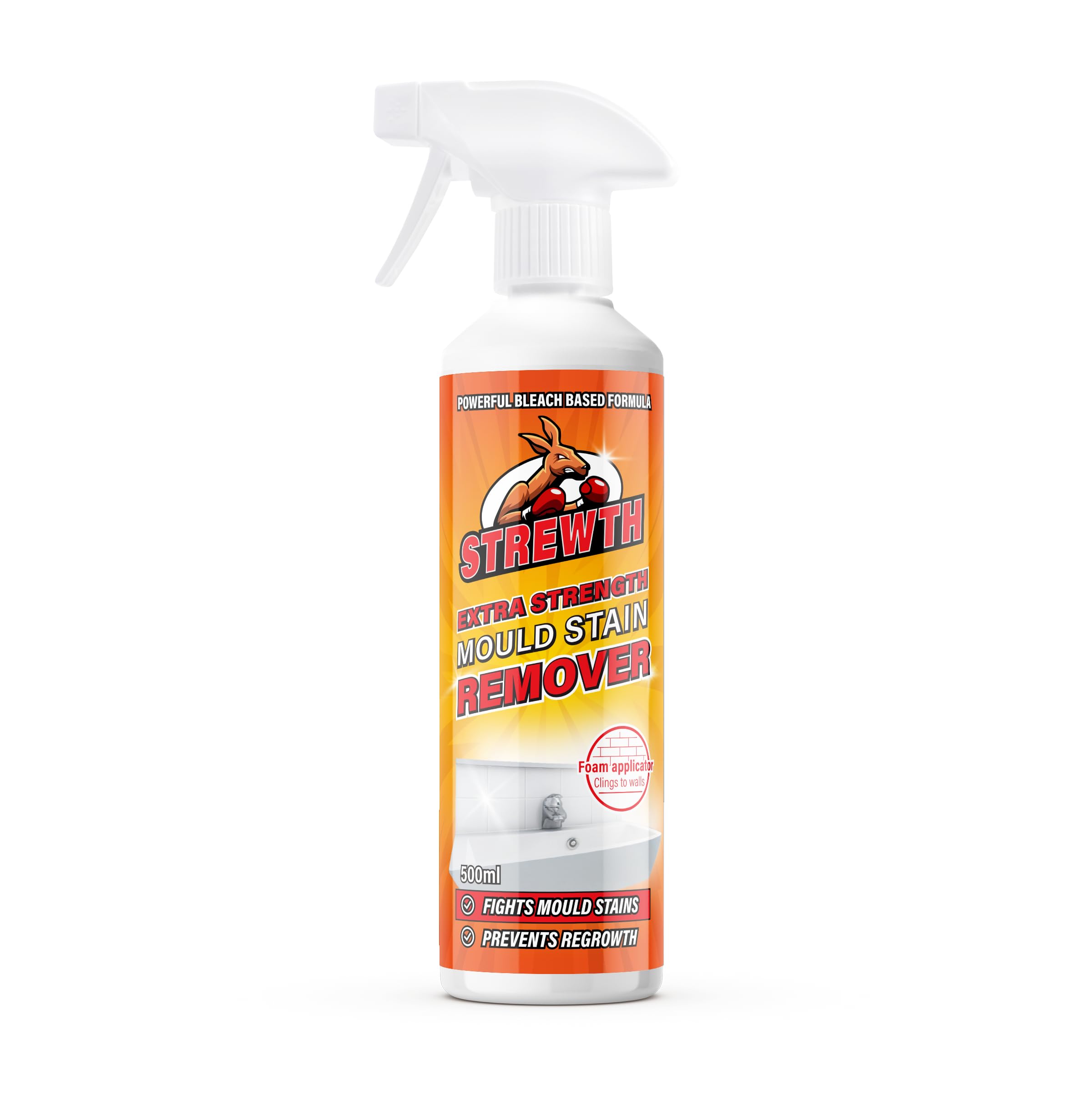 Mould Stain Remover Foam Action Spray, Removes Mouldy Stains From Walls, Tiles, Silicone Seals & More - 500ml
