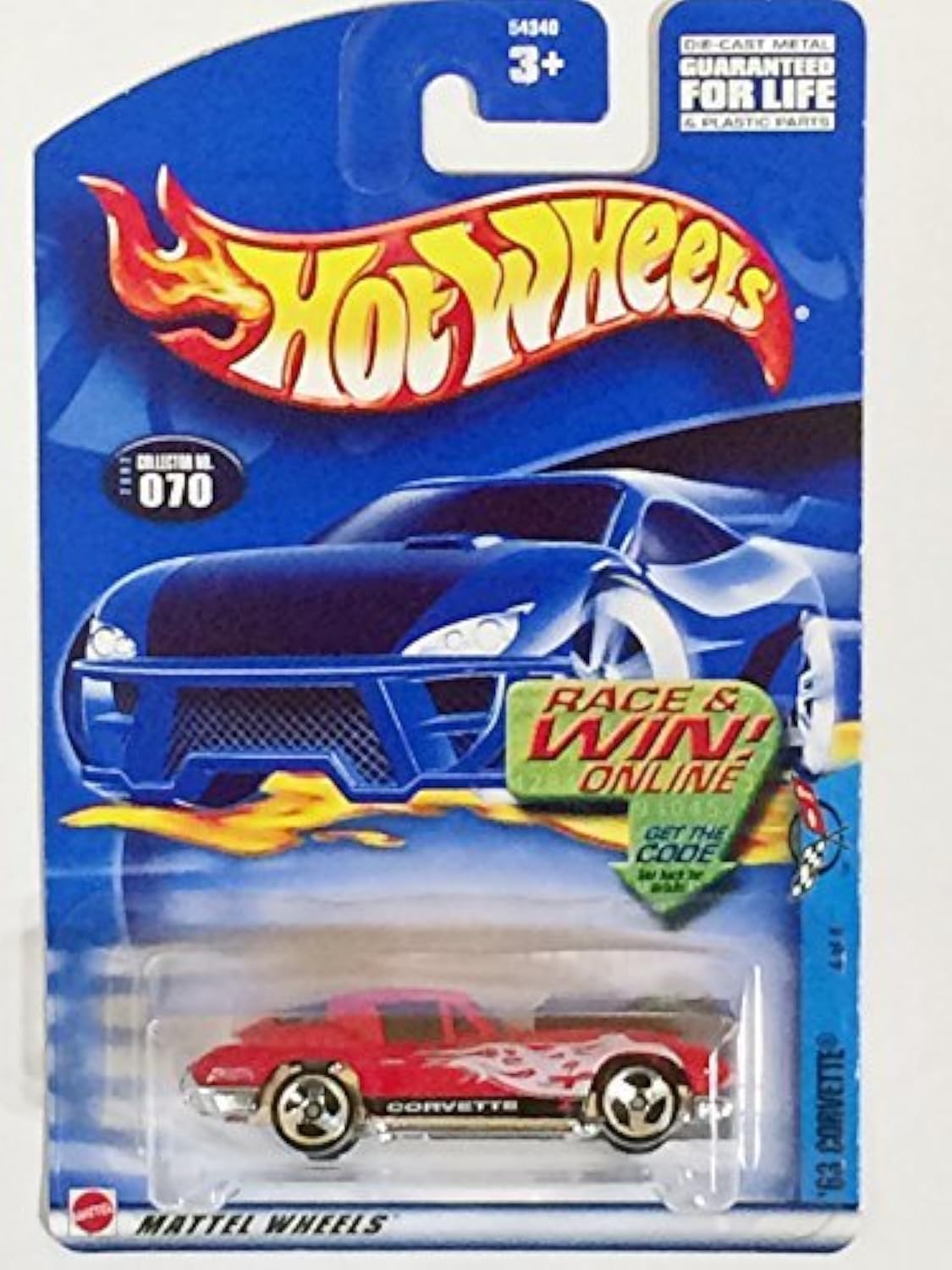 Amazon.com: mattel hot wheels 070 red 63 corvette : Toys & Games
