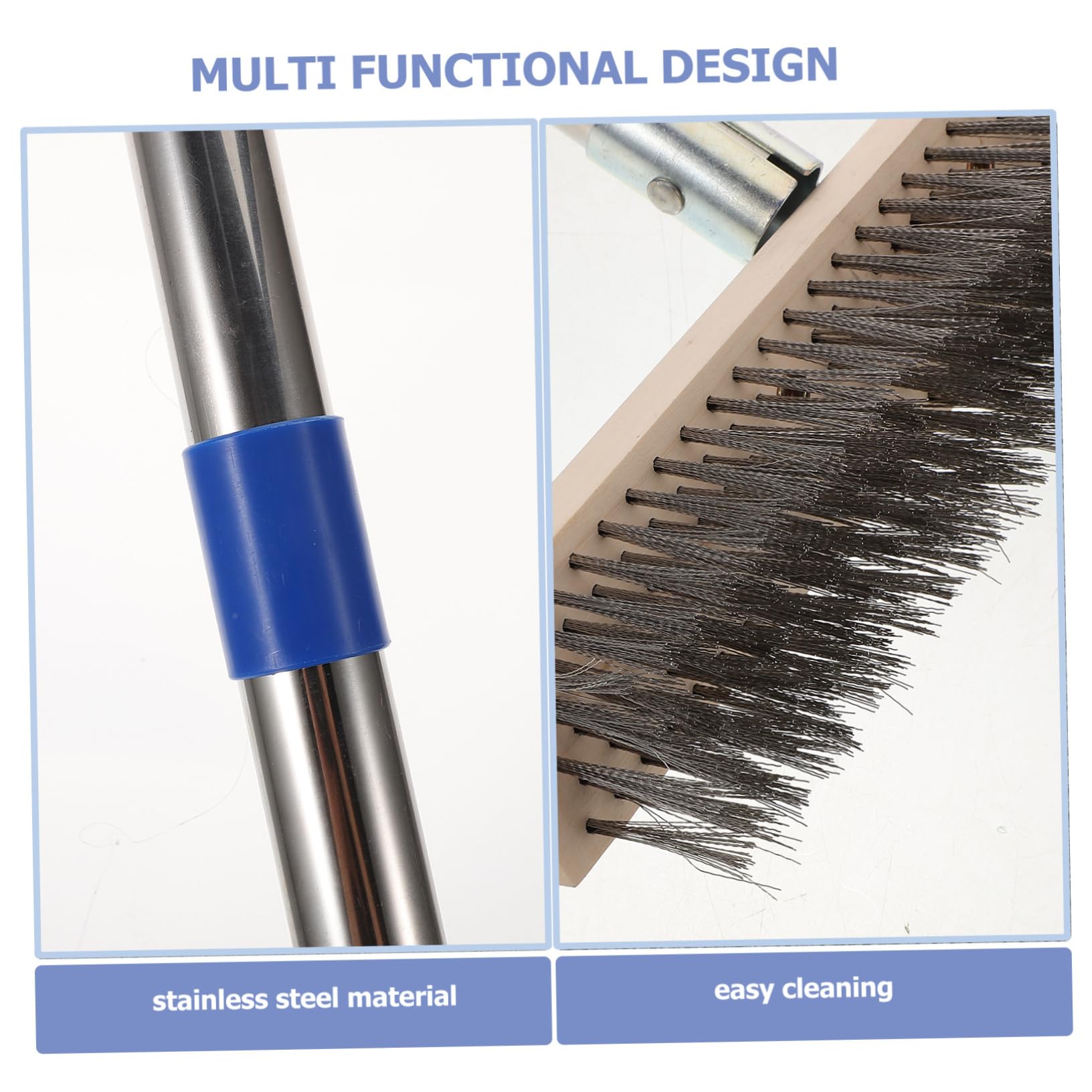 Beaupretty Cepillo De Limpieza para Exteriores con Mango Fregadora De Suelos Resistente Herramienta De Limpieza De Terrazas De Hormigón y Suelos De Cepillo De Alambre para Fregar