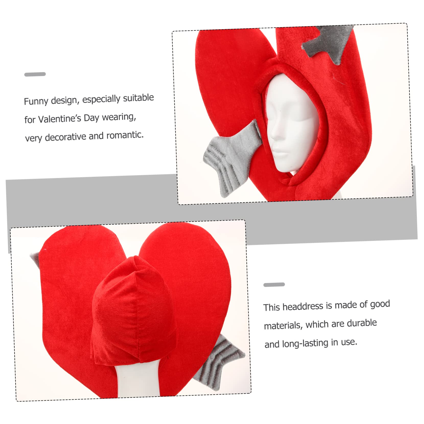 Abaodam 4piezas Sombrero De Corazón Divertido Para Parejas Accesorio Fotográfico De San Valentín Para Bodas y Fiestas Diseño Creativo y Ligero Para Fotos Grupales