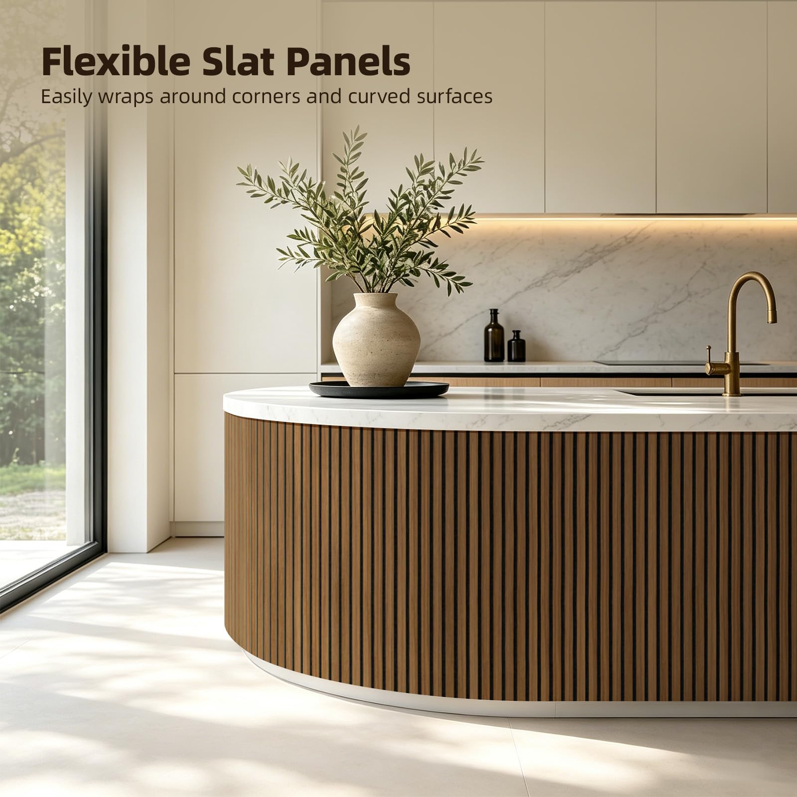 Vieshful Set da 20 Pannelli MDF Legno Acustici Flessibili 28x40cm Noce | Doghe Parete per Colonne e Curve, Pannelli 3D per Ridurre l'Eco e Migliorare l'Acustica, Decorazione Fai-da-Te