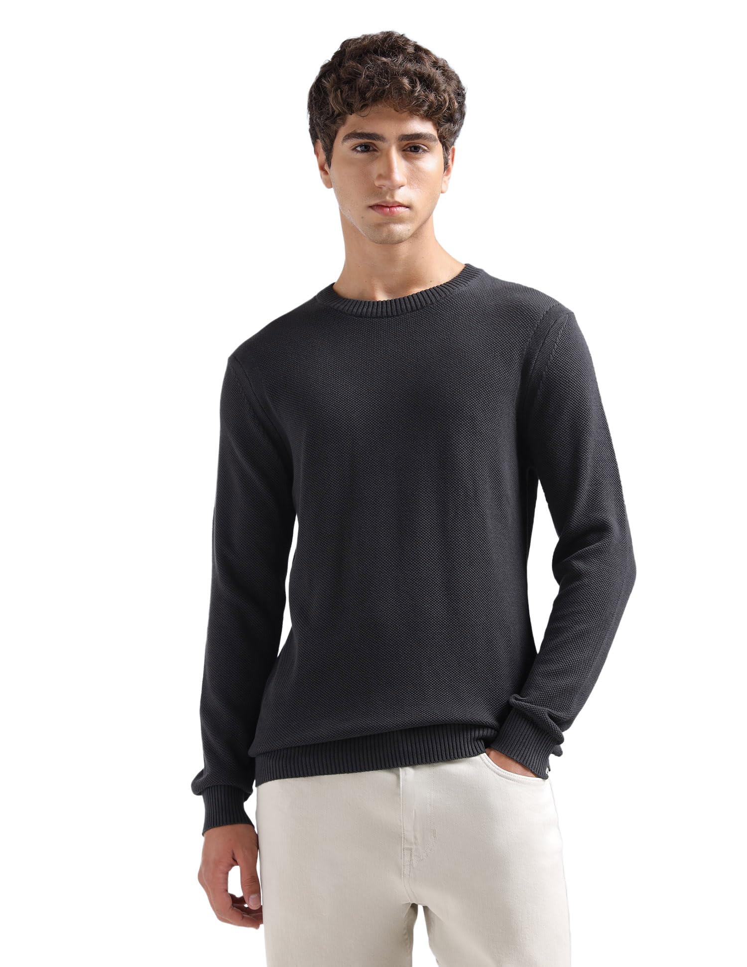 flying machine Men's Regular Fit Sweater| Patterned Knit-picture-26
