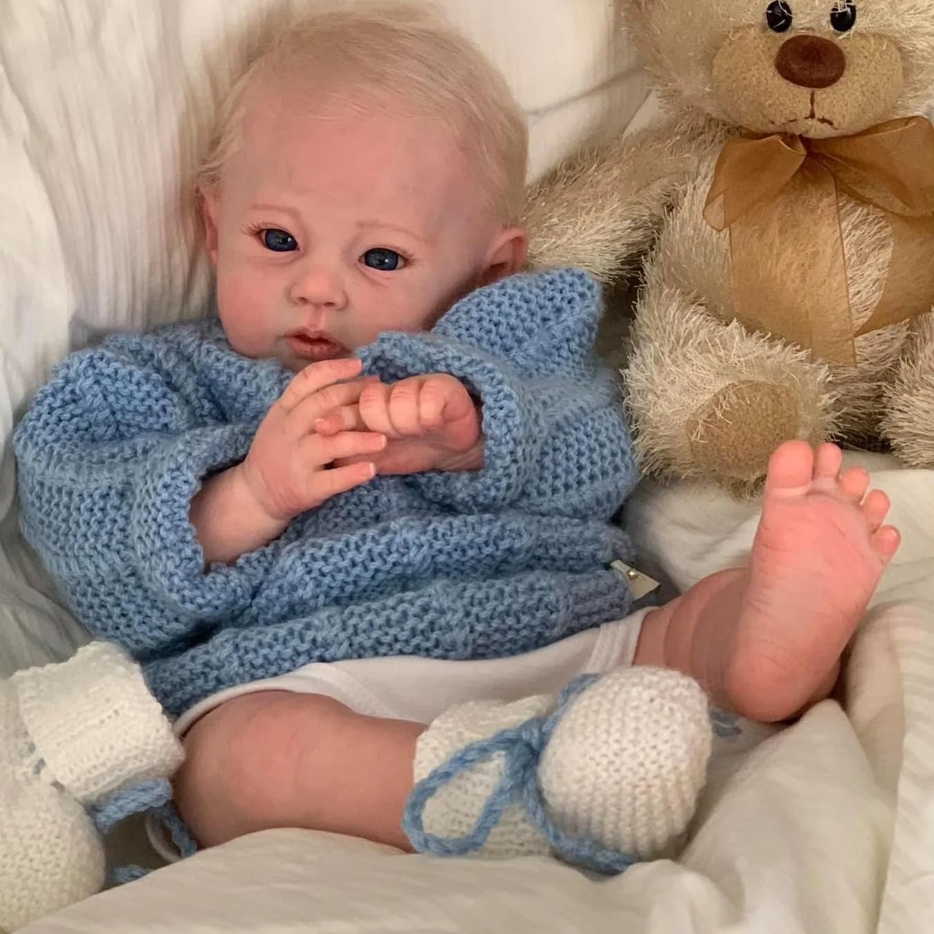 Realistyczne lalki Reborn Baby Dolls Pełne kończyny winylowe lalki niemowlęce, realistyczne lalki dla noworodków, miękkie materiałowe ciało, które wyglądają jak prawdziwe dziecko, z zabawką do