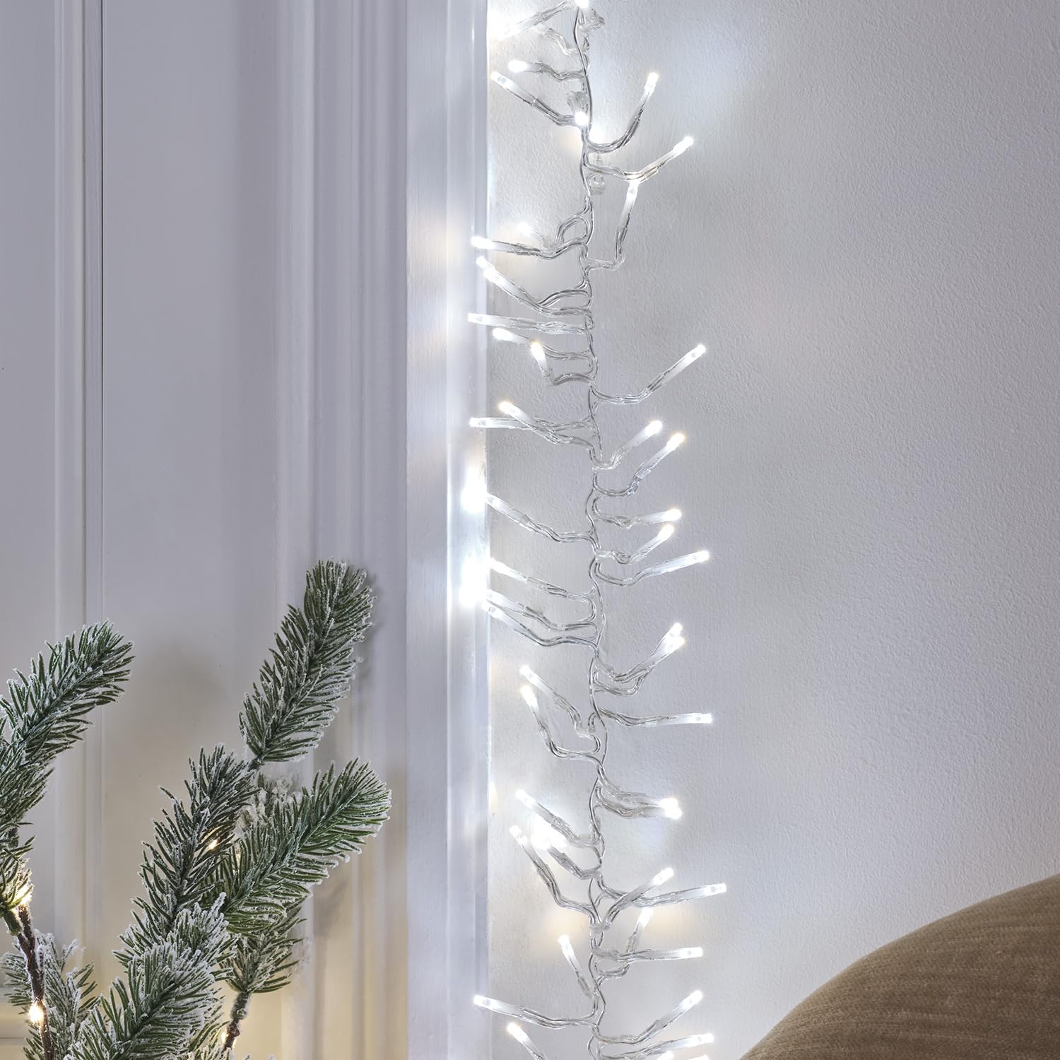 Lights4fun Guirlande Lumineuse en Grappe de 5 m à 576 LED Bicolores avec Minuterie et Télécommande Déco pour Noël en Intérieur et Extérieur