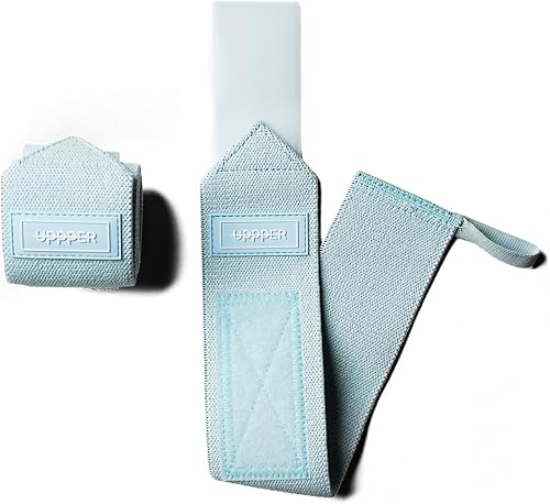 UPPPER Muñequeras para levantamiento de pesas, soporte de muñeca de 19 pulgadas con lazo para el pulgar para prensa de banco, levantamiento de