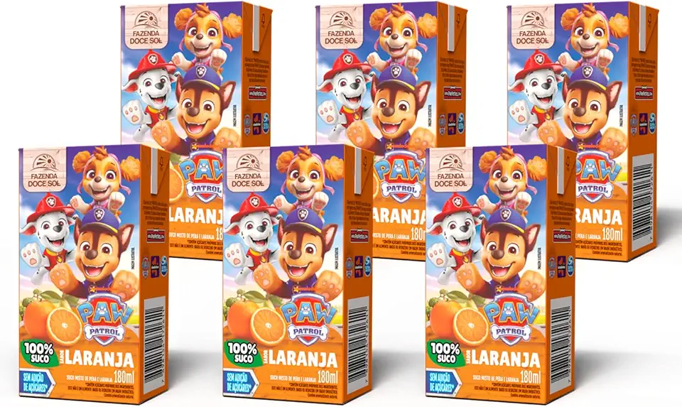 Suco de Laranja Patrulha Caninca - caixa com 6 unidades de 180ml