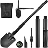 Yeacool Survival Camping Shovel, Folding Spade Multitool with Molle Bag, Entrenching Tool Military ,180 Degree Tactical Shovel High Carbon Steel,Portable Pickaxe for Digging,Gardening, and Off Roading