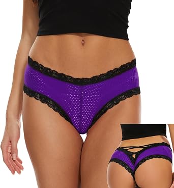 Sofishie Sexy Double Criss Cross Panties - Purple - Medium