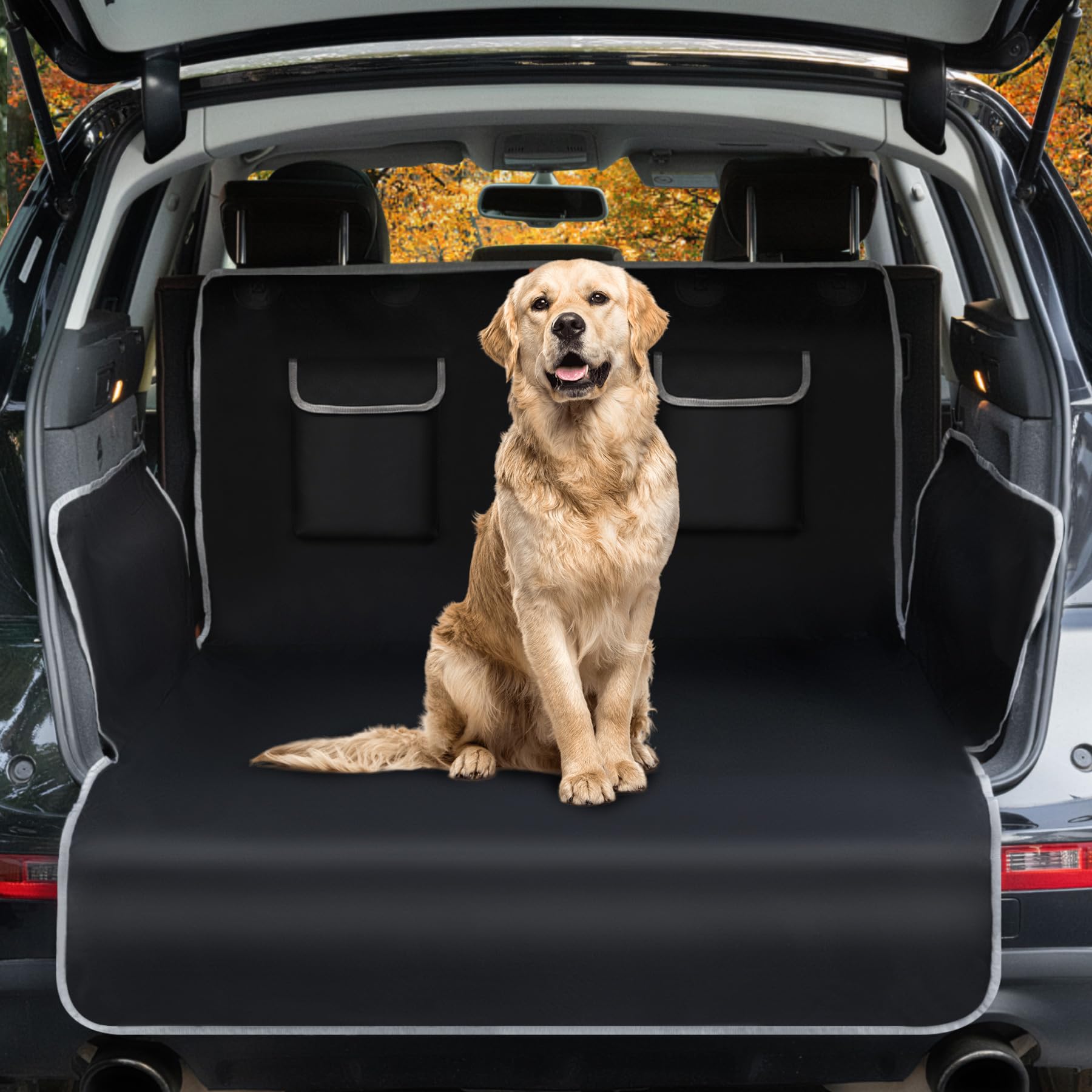 Toozey Protector para Maletero de Perro – Manta para Perros Ultraligera y Ahorra Espacio, Ajuste Universal, Impermeable, Resistente a desgarros, con protección Lateral y Bolsillos Gigantes