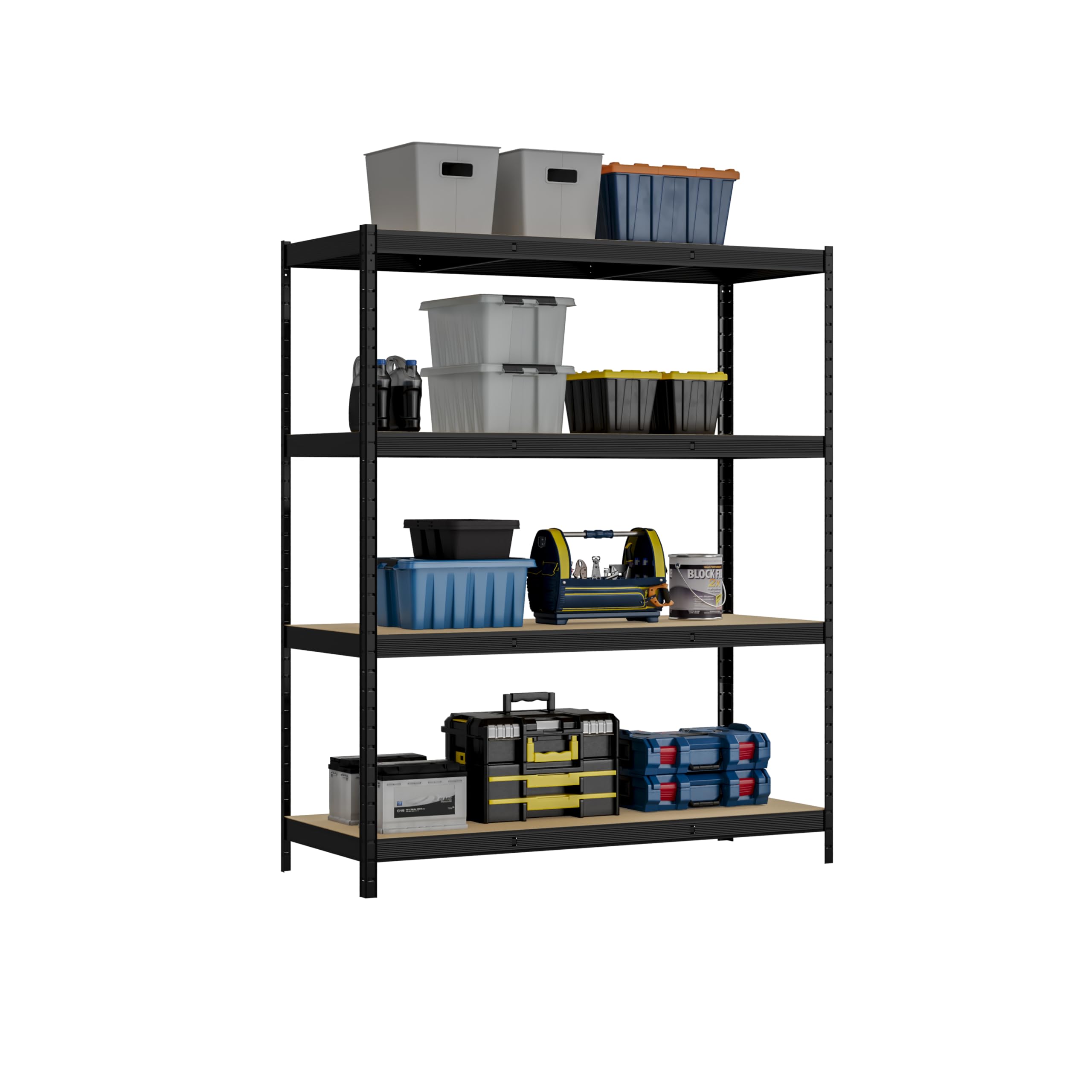 Racking Solutions Heavy Duty Garage Shelving Racking Storage Unit 4 Tiers 600KG UDL Per Shelf (2400KG PER UNIT) (220H x 150W x 60mm D)