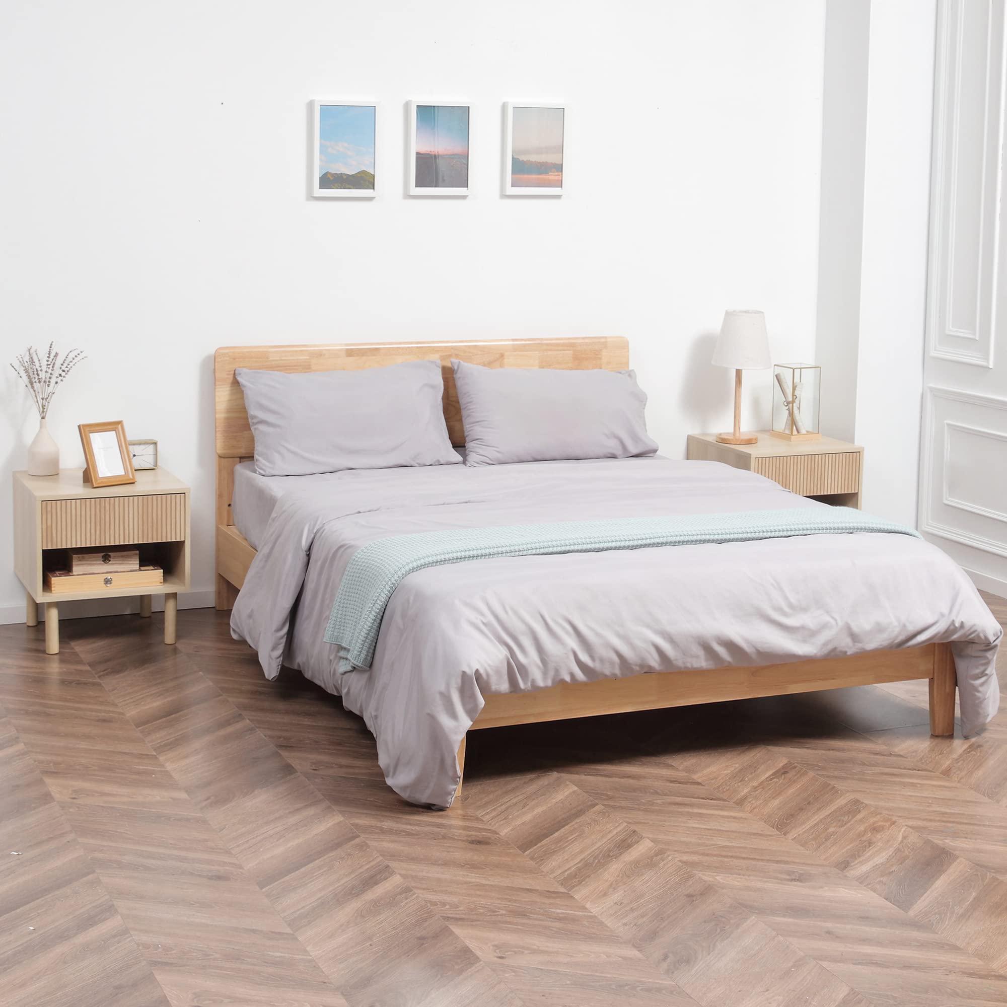 COSTWAY Nachttisch Mit 2 Schubladen, Beistelltisch Aus Holz