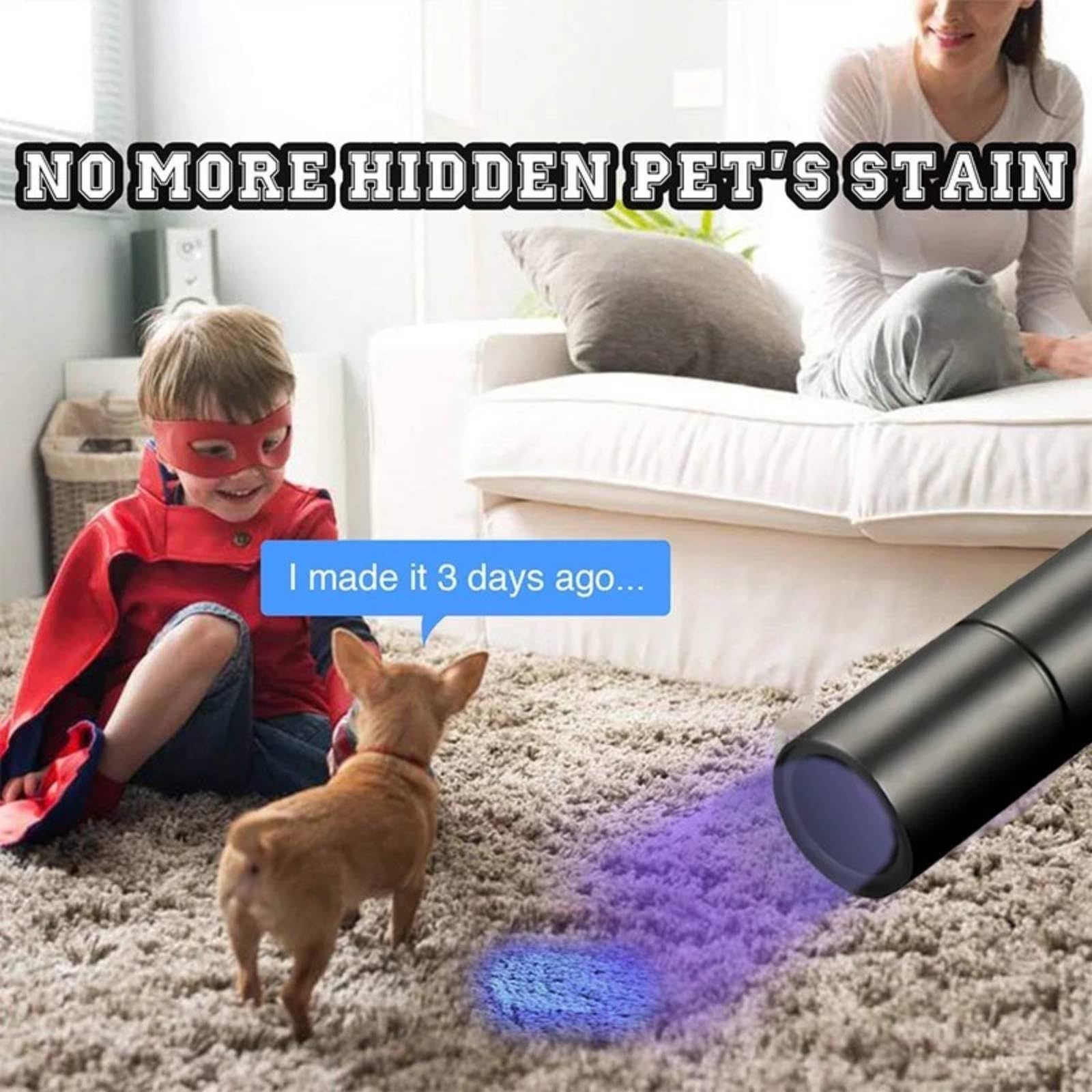 Lampe UV De Traçage Sanguin Rechargeable 365 Nm – Compacte, Clipable, Pour Chasse, Laboratoire Et Investigations