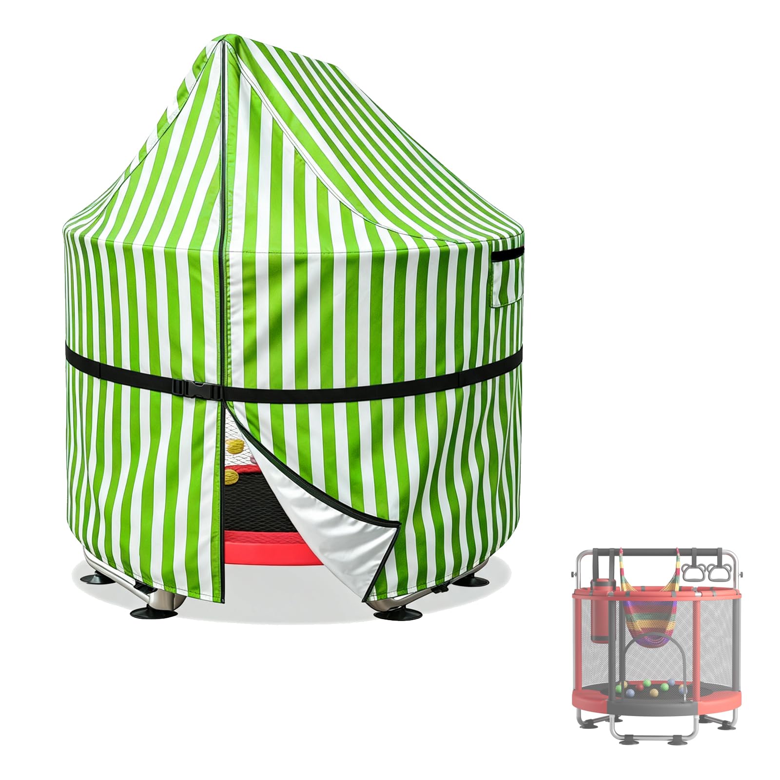 55 Inch Kids Mini Trampoline Cover, Waterproof Full Enclosure with Zipper