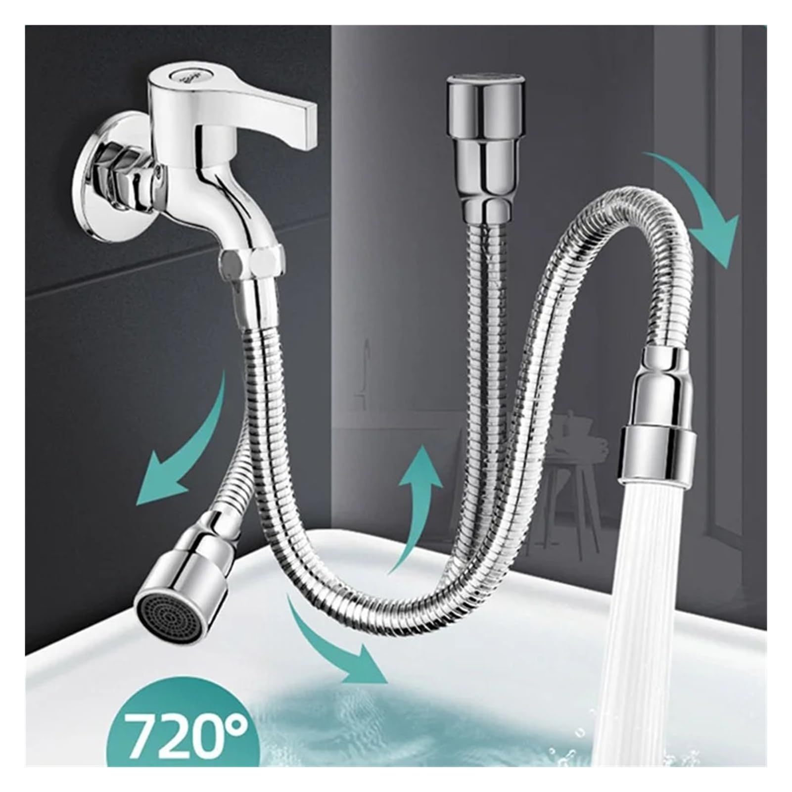Aireador Extensor De Grifo Giratorio Universal For Fregona Piscina(50cm)
