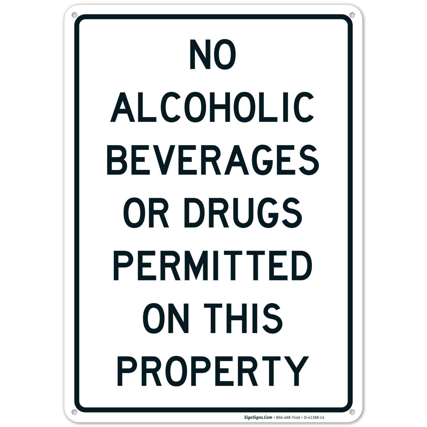 Inga No Drugs Or Alcohol Sign Funny Retro Metal Sign 8x12 inches